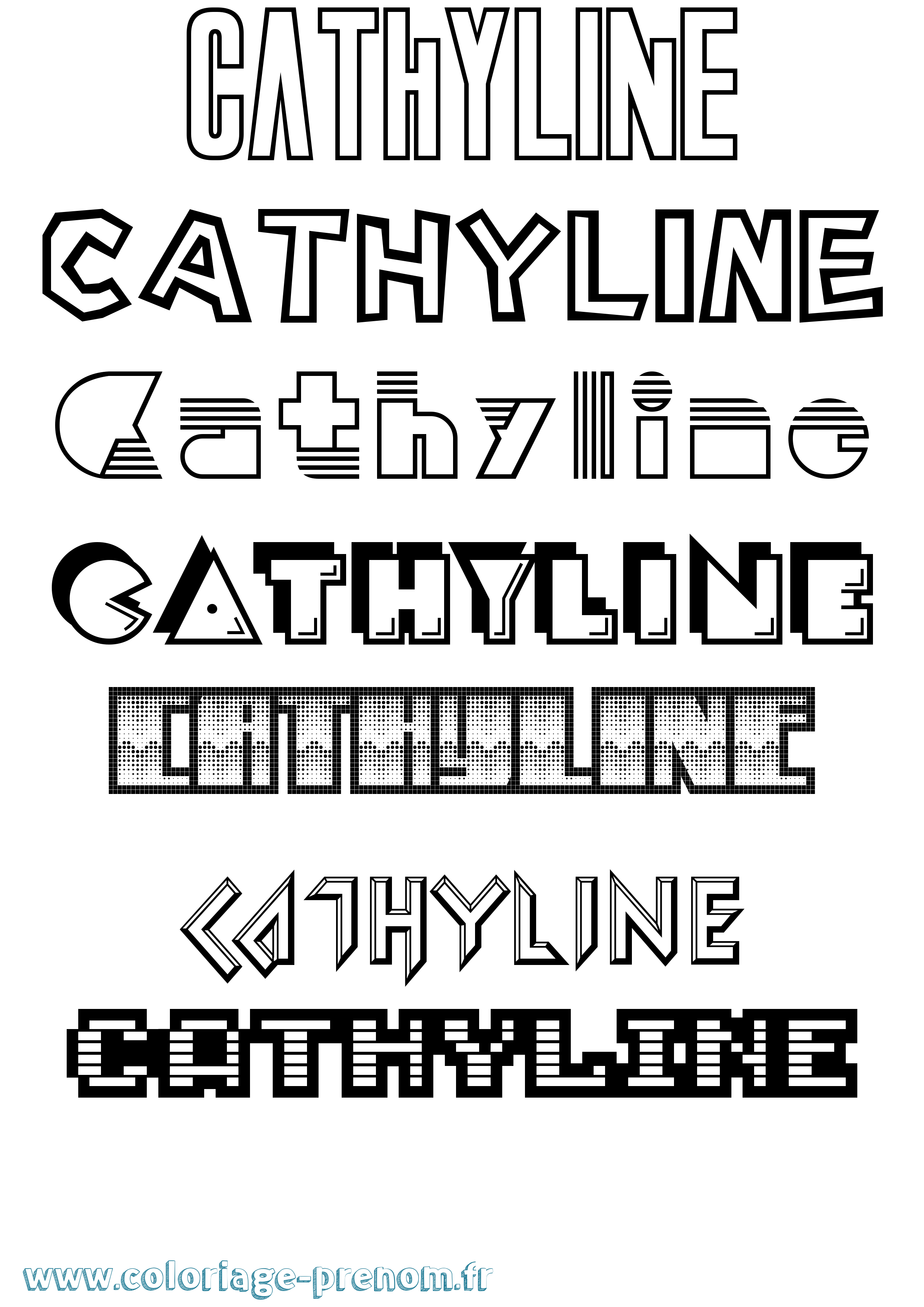 Coloriage Cathyline Jeux Vidéos Coloriage prénom Cathyline Jeux Vidéos