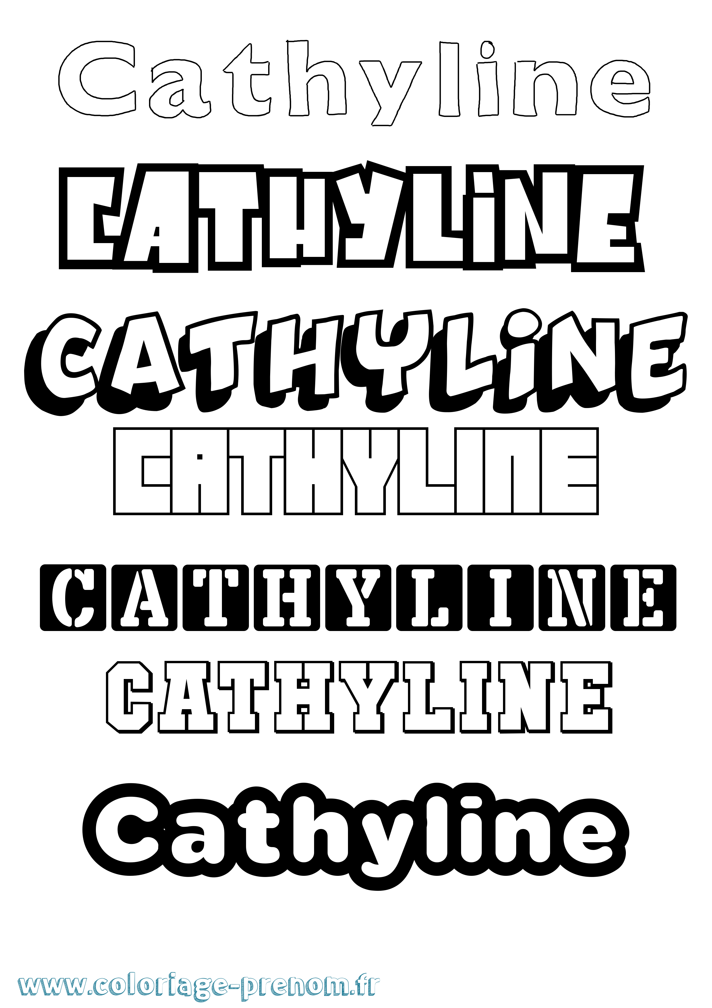 Coloriage Cathyline Simple Coloriage prénom Cathyline Simple
