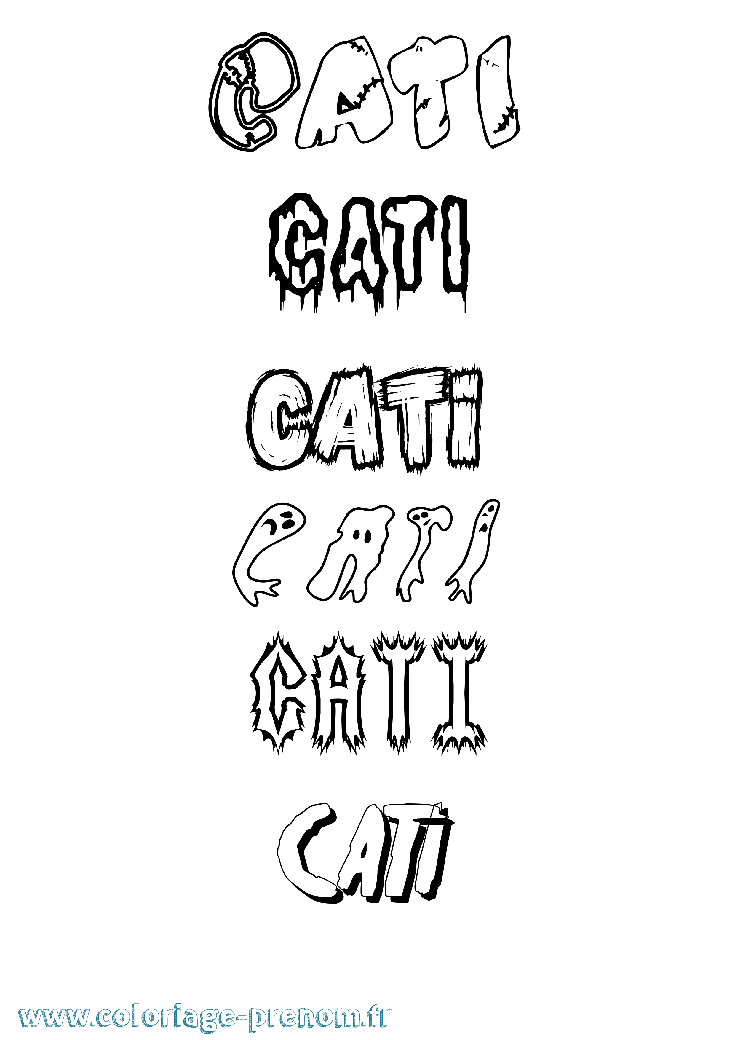 Coloriage Cati Frisson Coloriage prénom Cati Frisson