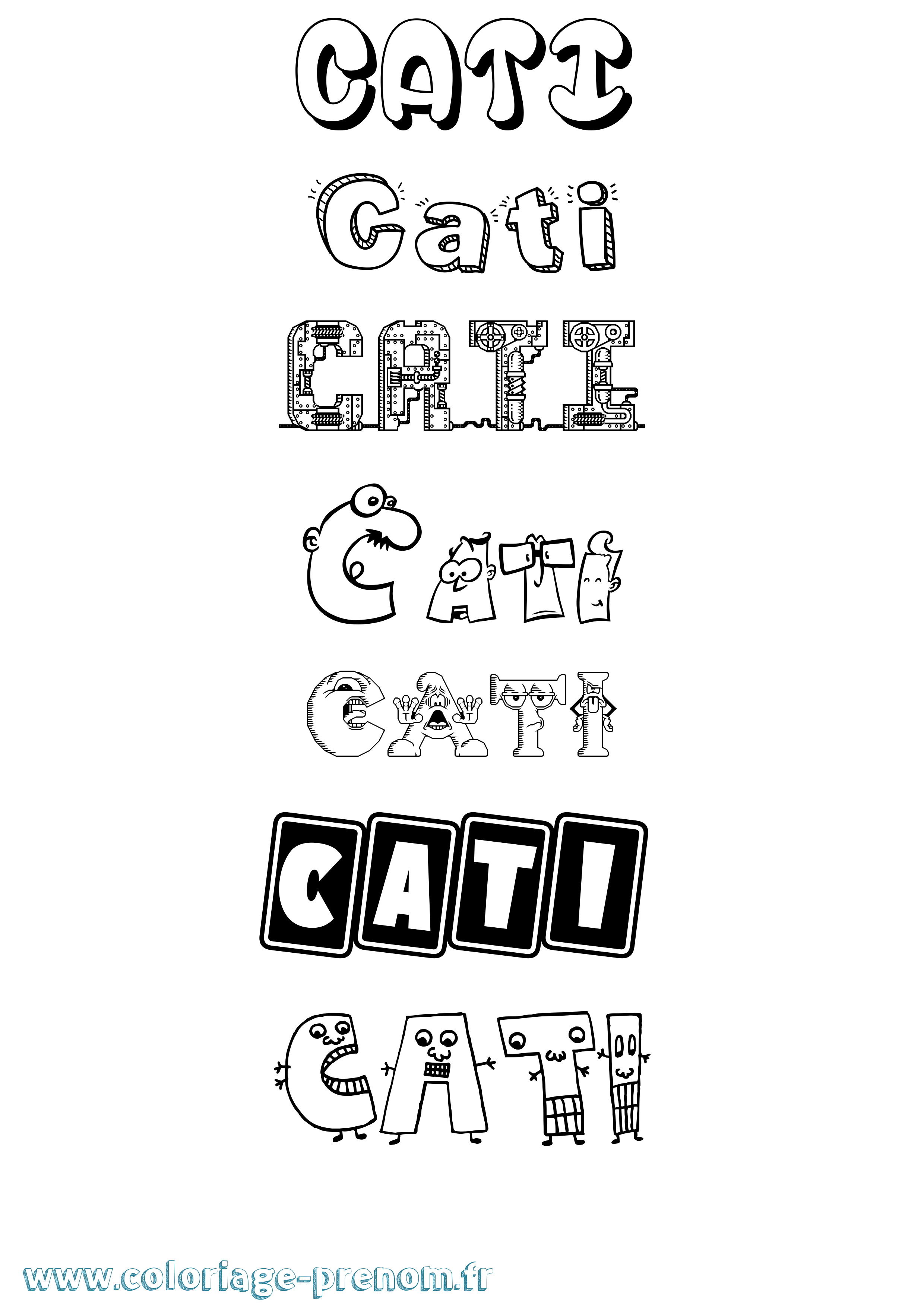 Coloriage Cati Fun Coloriage prénom Cati Fun