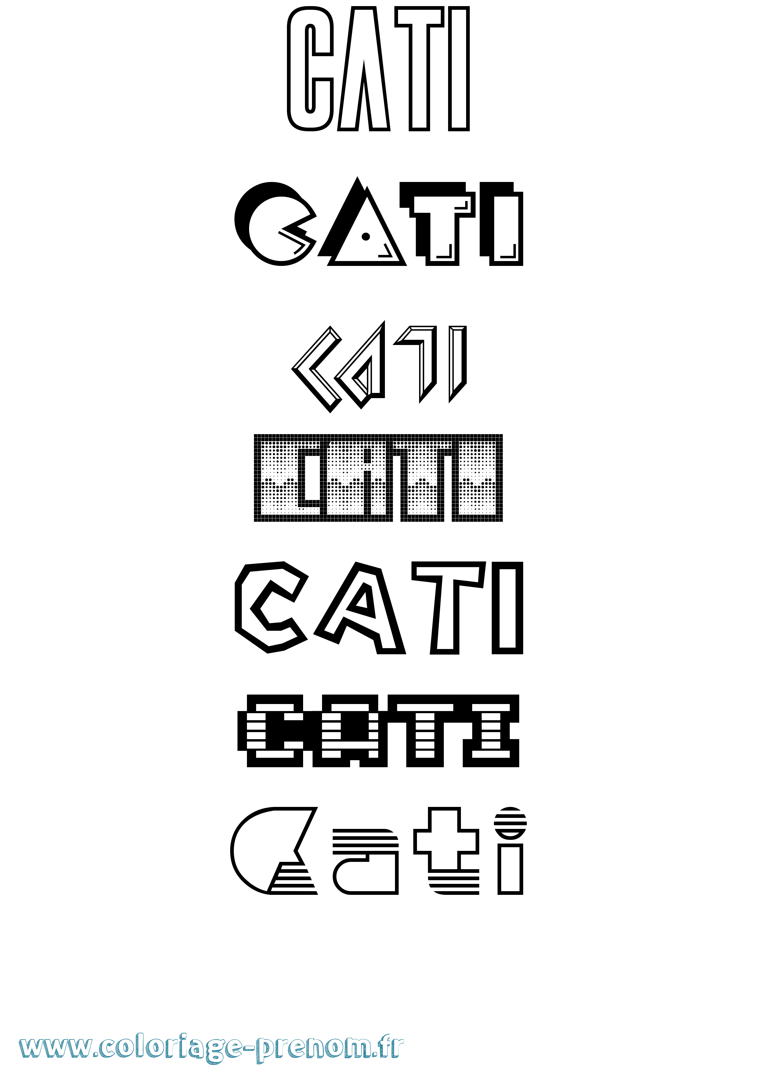 Coloriage Cati Jeux Vidéos Coloriage prénom Cati Jeux Vidéos