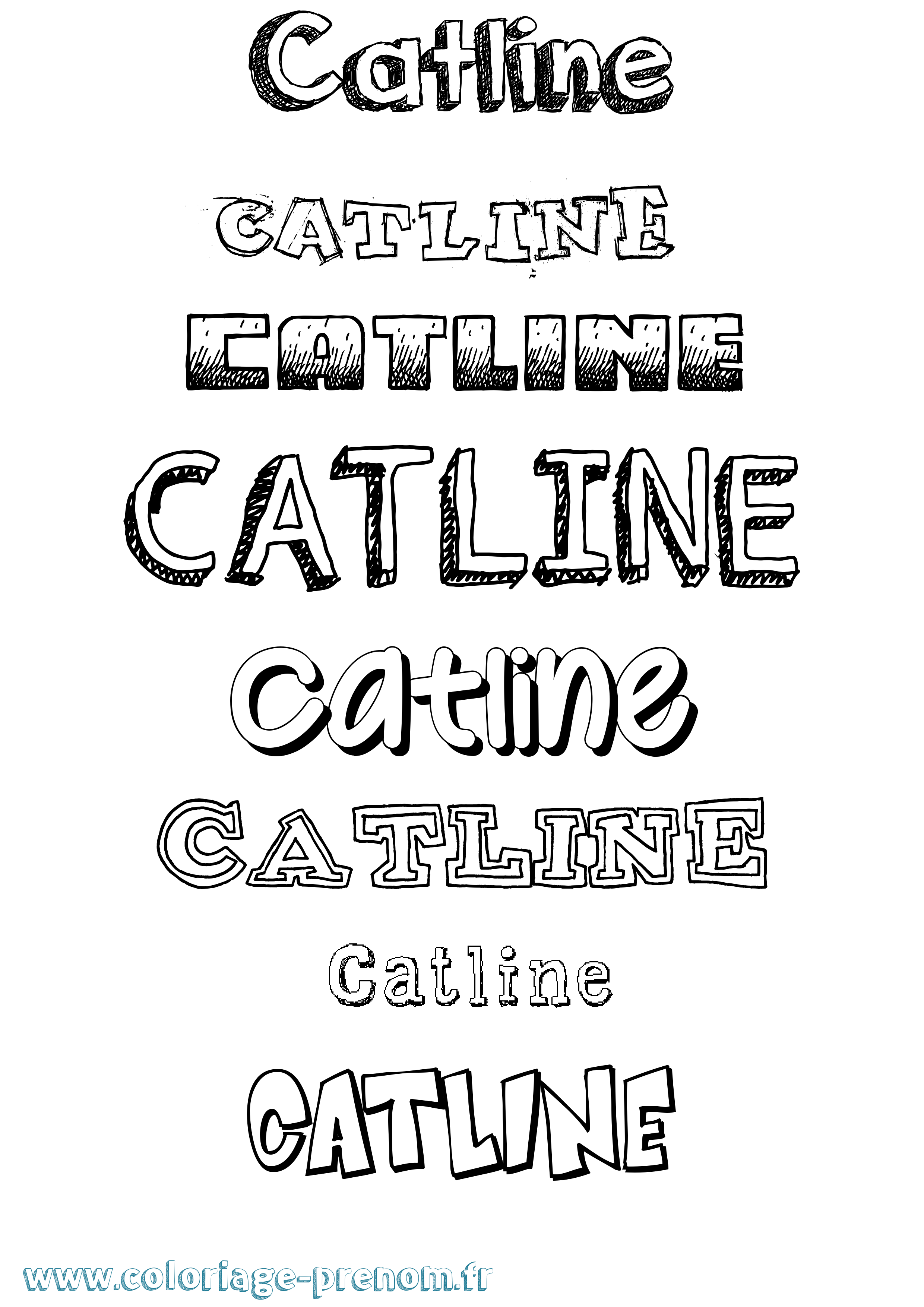 Coloriage Catline Dessiné Coloriage prénom Catline Dessiné