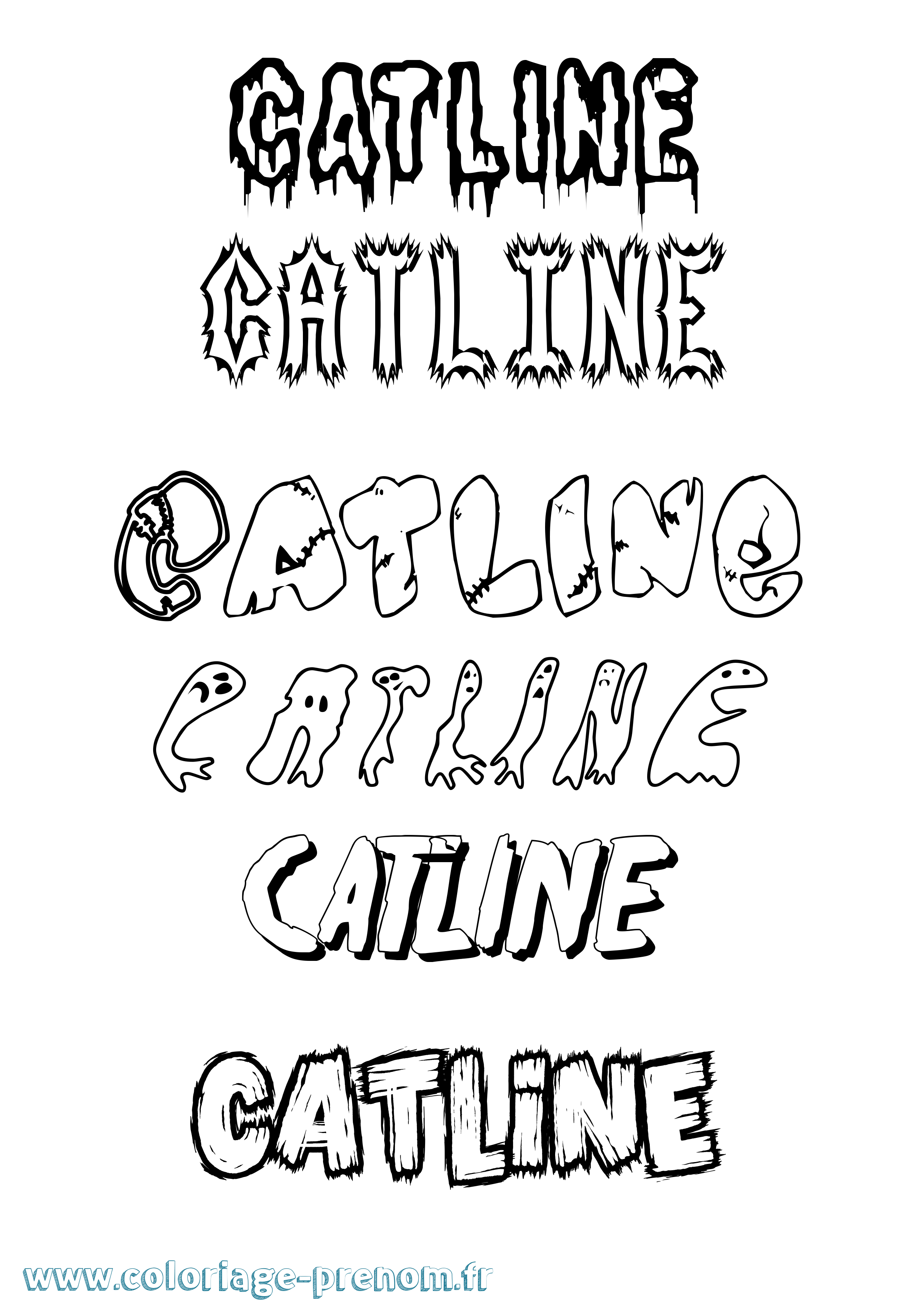 Coloriage Catline Frisson Coloriage prénom Catline Frisson