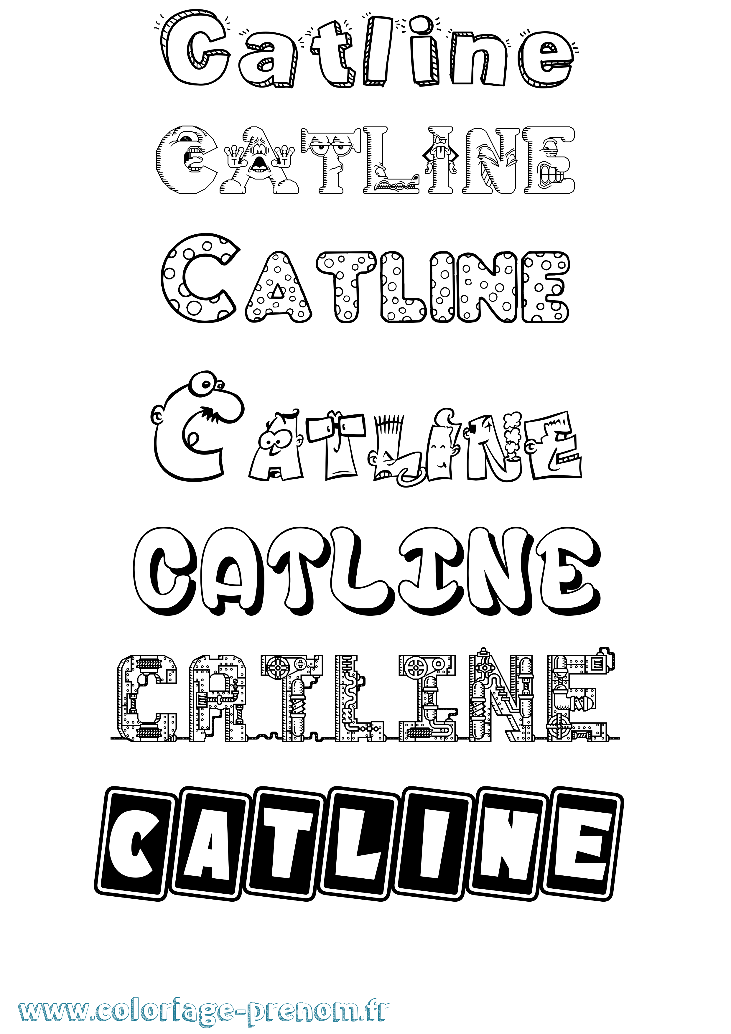 Coloriage Catline Fun Coloriage prénom Catline Fun