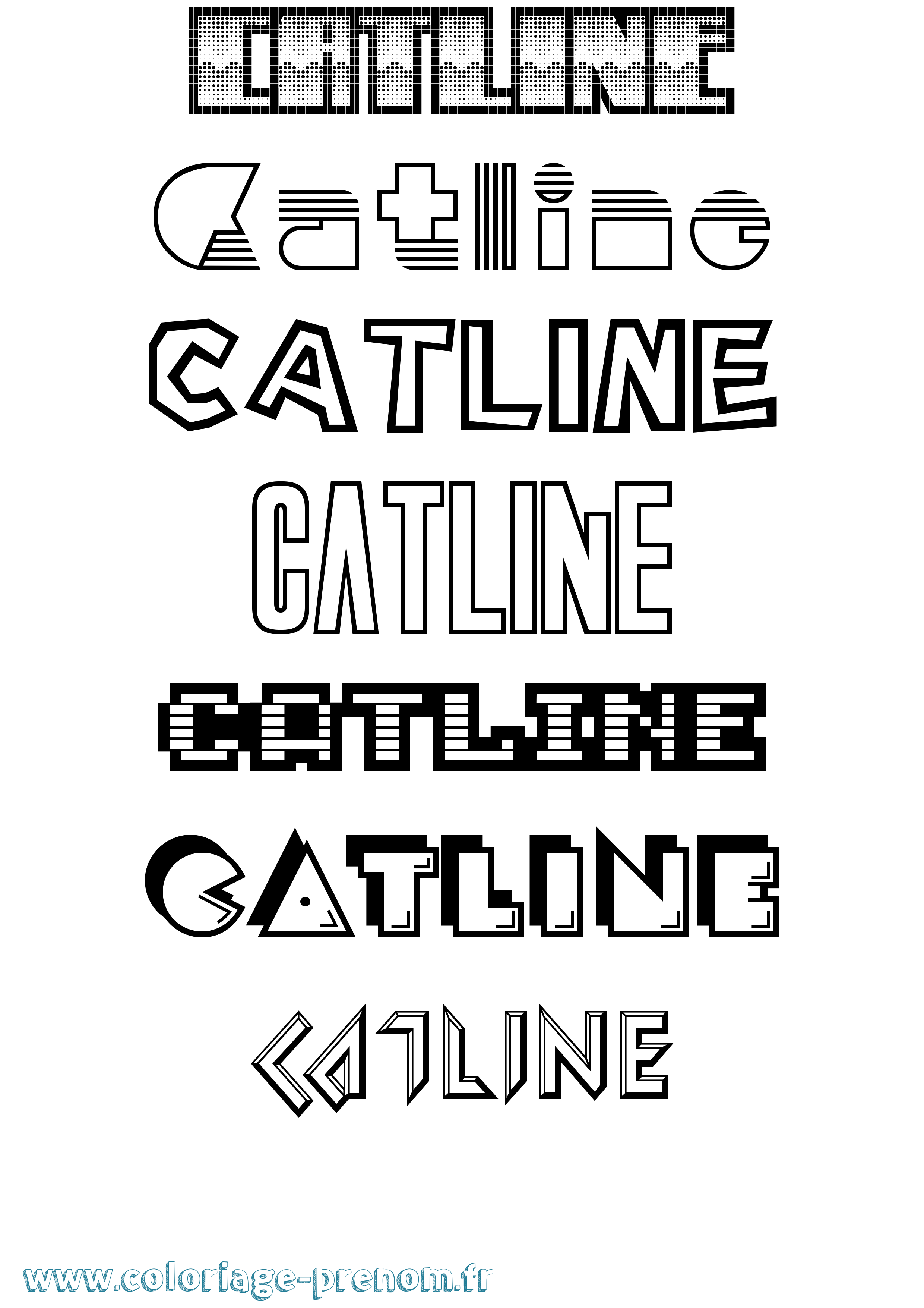 Coloriage Catline Jeux Vidéos Coloriage prénom Catline Jeux Vidéos