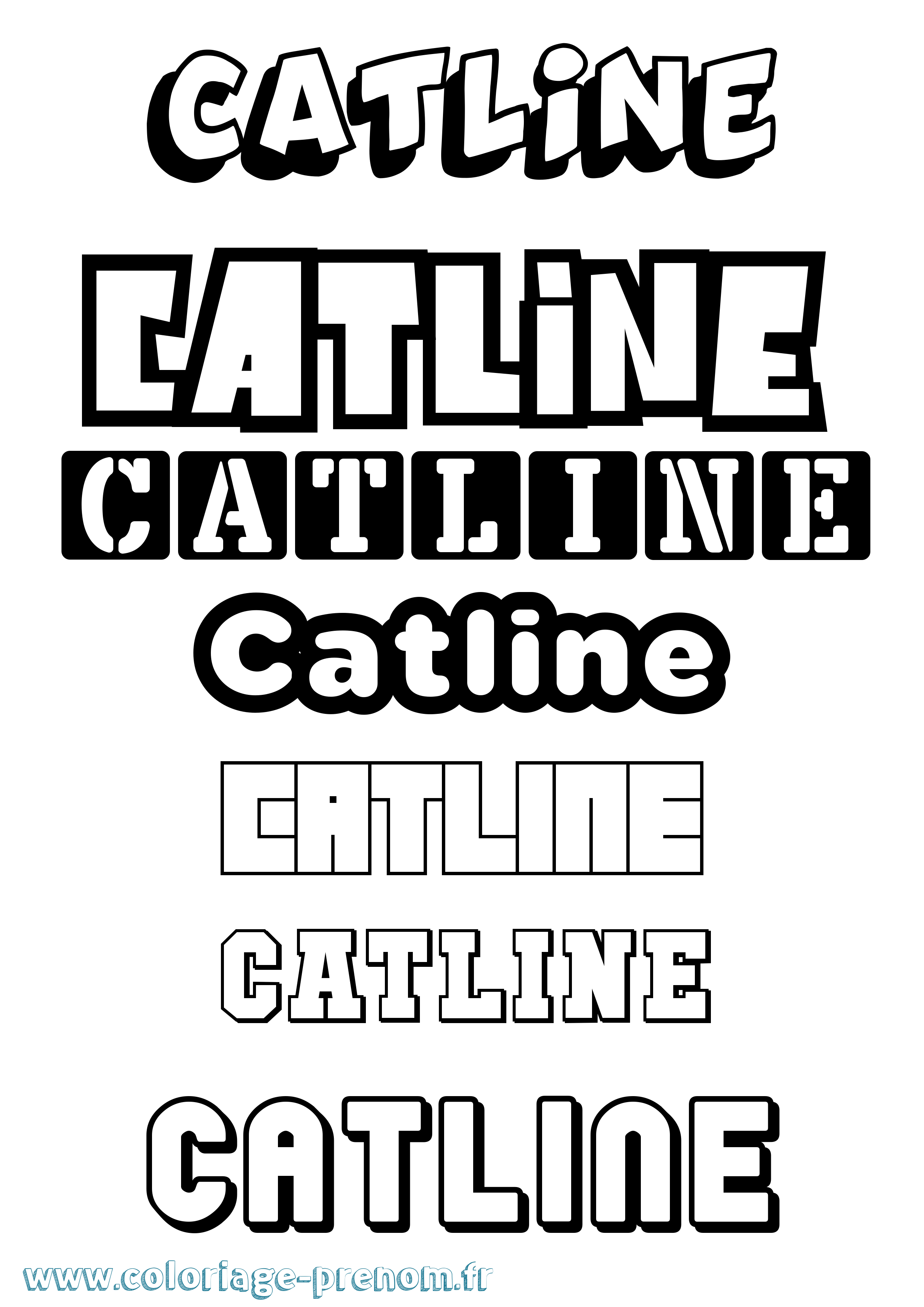 Coloriage Catline Simple Coloriage prénom Catline Simple