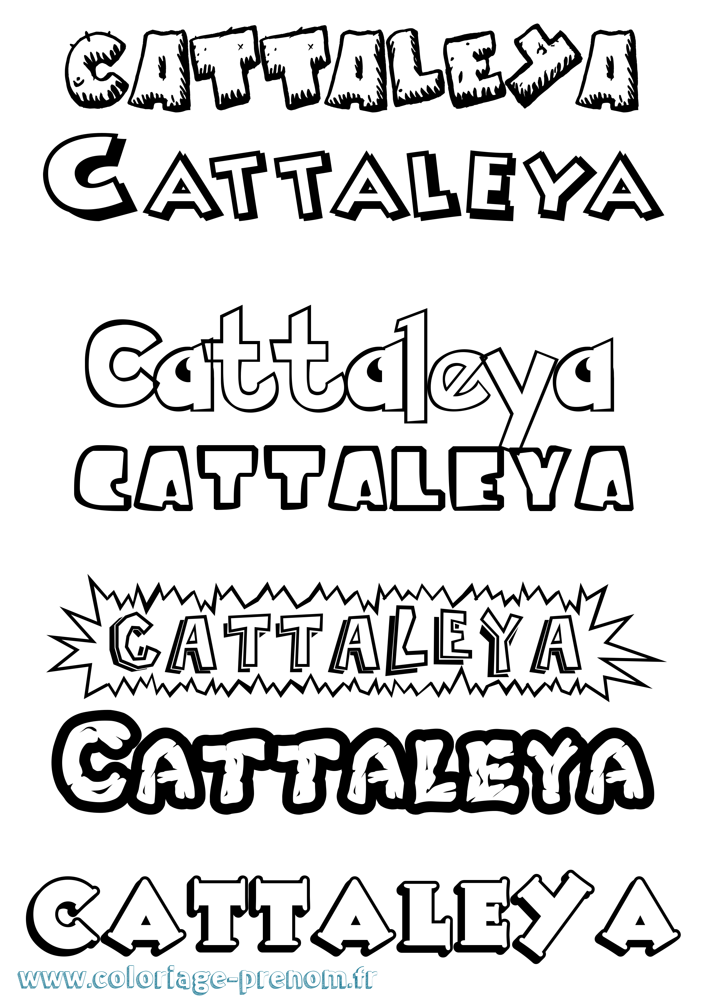 Coloriage Cattaleya Dessin Animé Coloriage prénom Cattaleya Dessin Animé