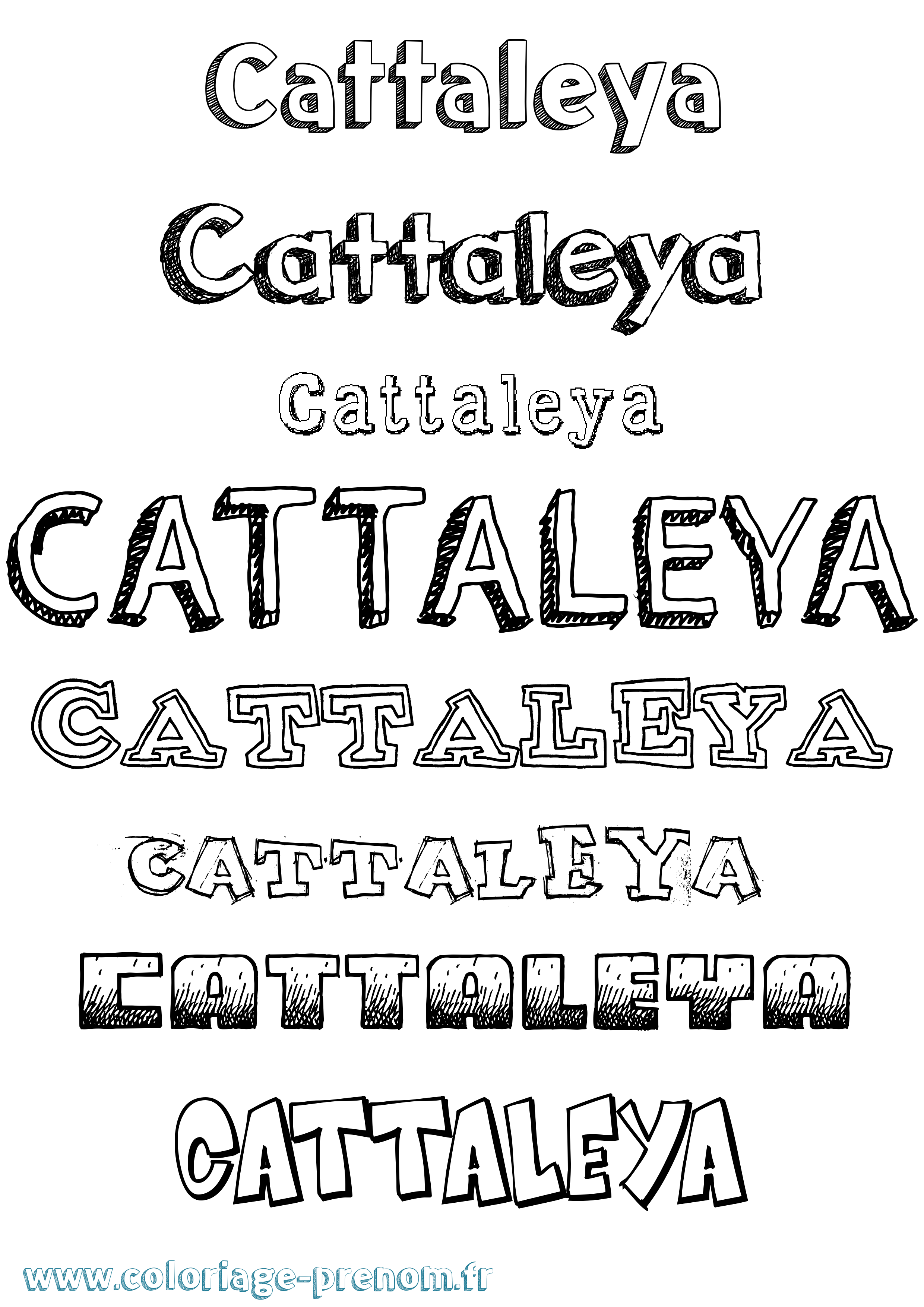 Coloriage Cattaleya Dessiné Coloriage prénom Cattaleya Dessiné