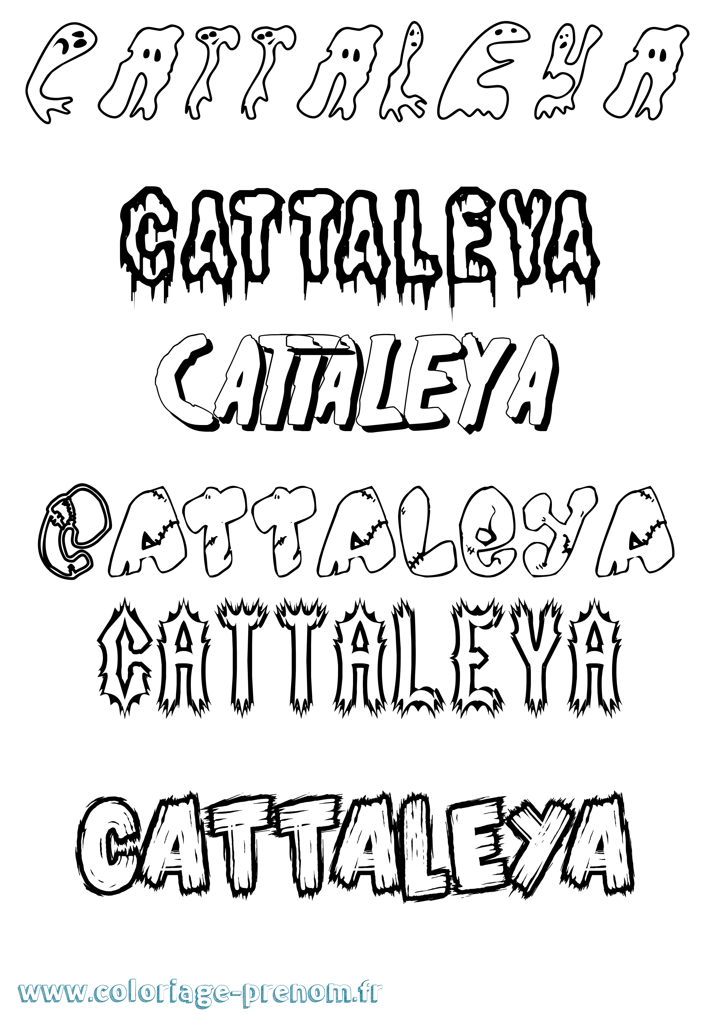 Coloriage Cattaleya Frisson Coloriage prénom Cattaleya Frisson