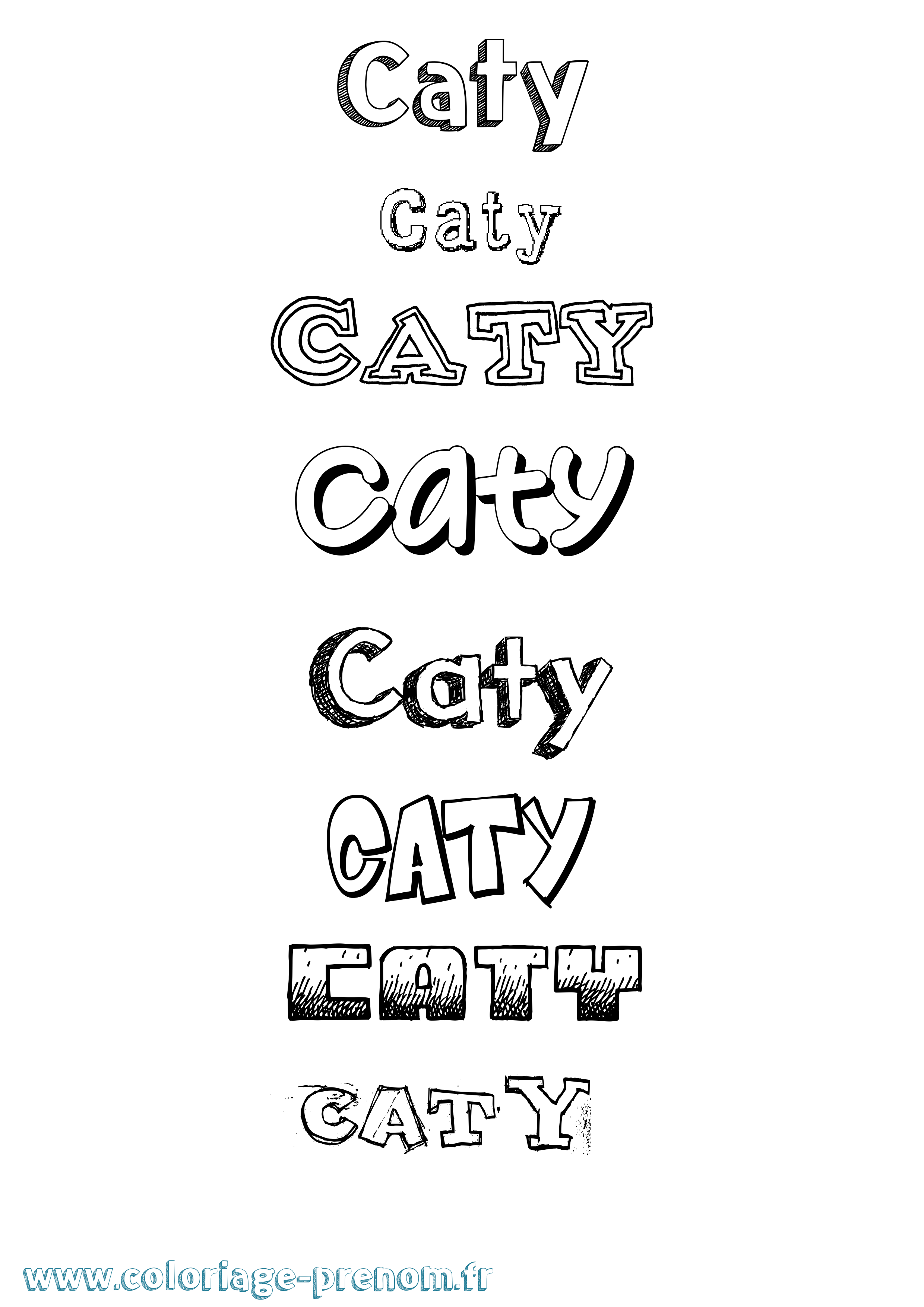 Coloriage Caty Dessiné Coloriage prénom Caty Dessiné