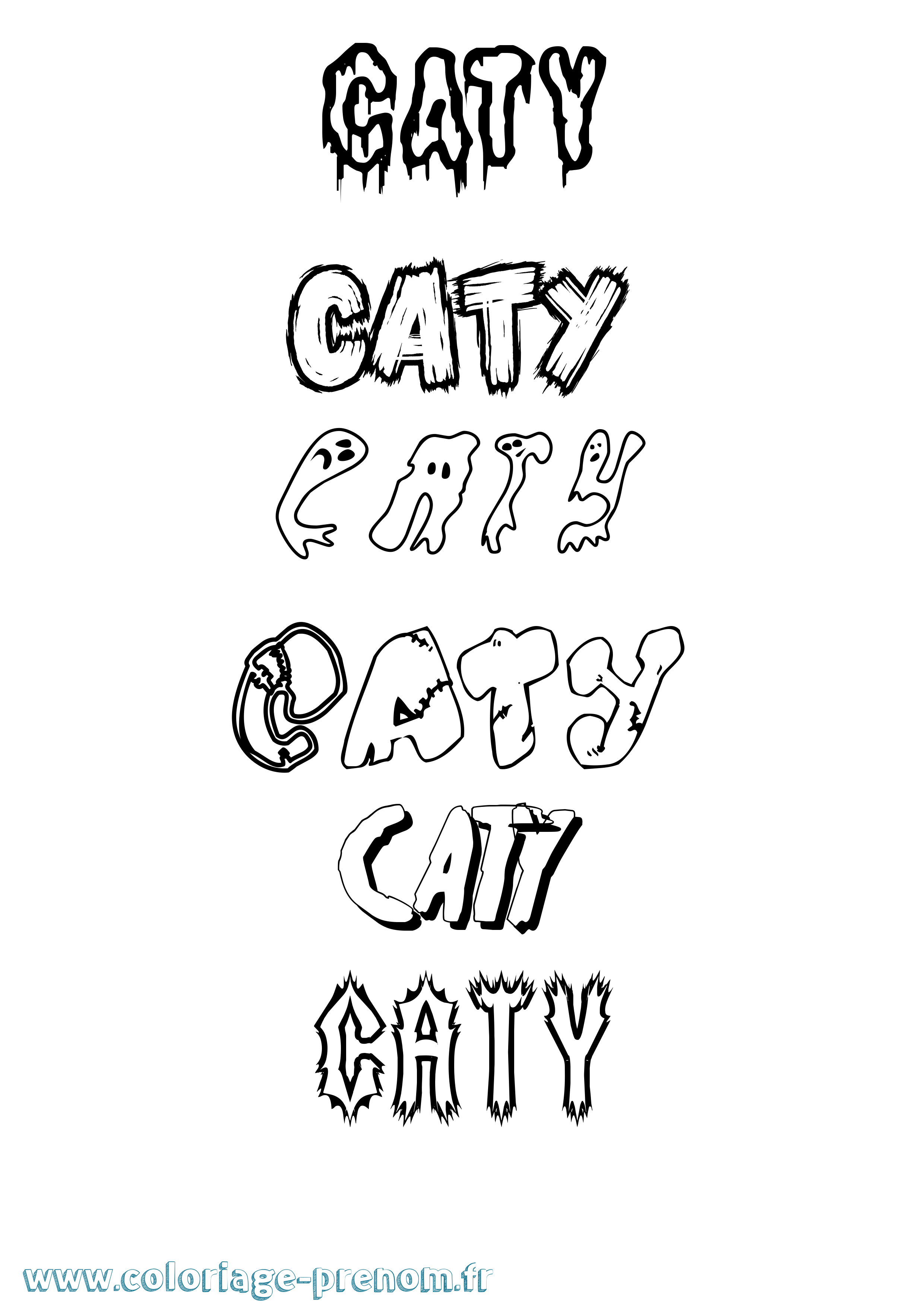Coloriage Caty Frisson Coloriage prénom Caty Frisson