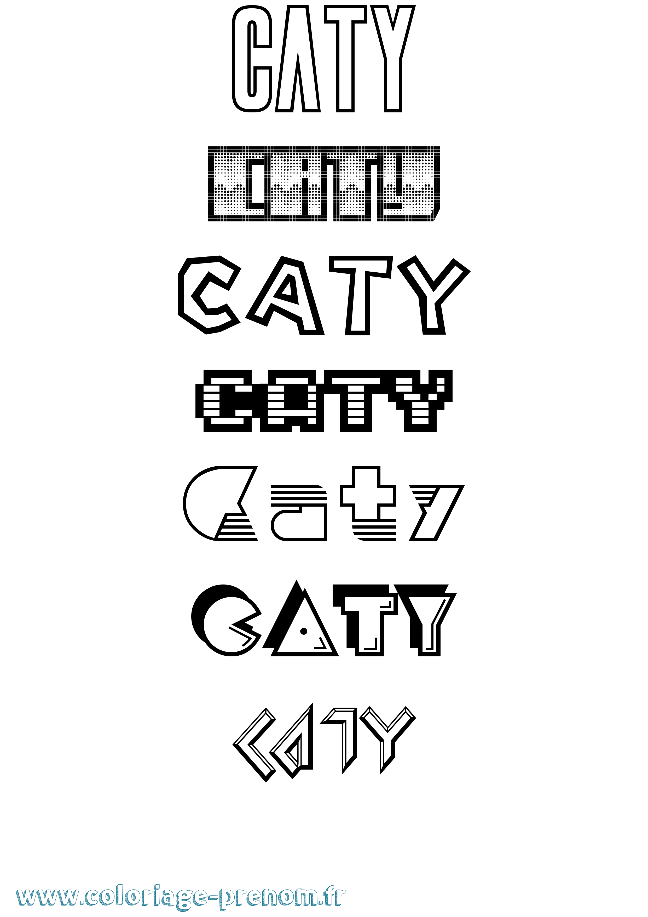 Coloriage Caty Jeux Vidéos Coloriage prénom Caty Jeux Vidéos