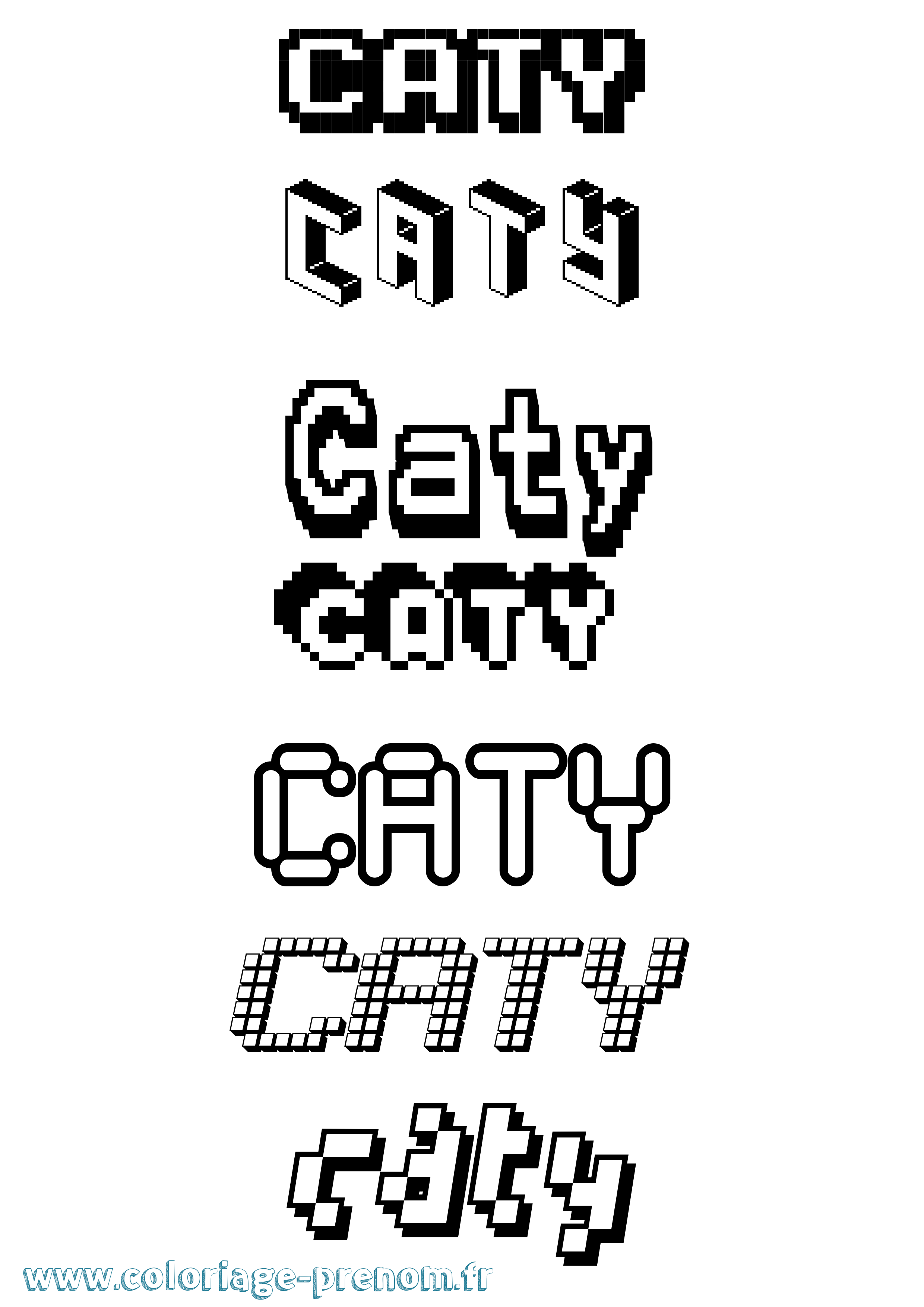 Coloriage Caty Pixel Coloriage prénom Caty Pixel
