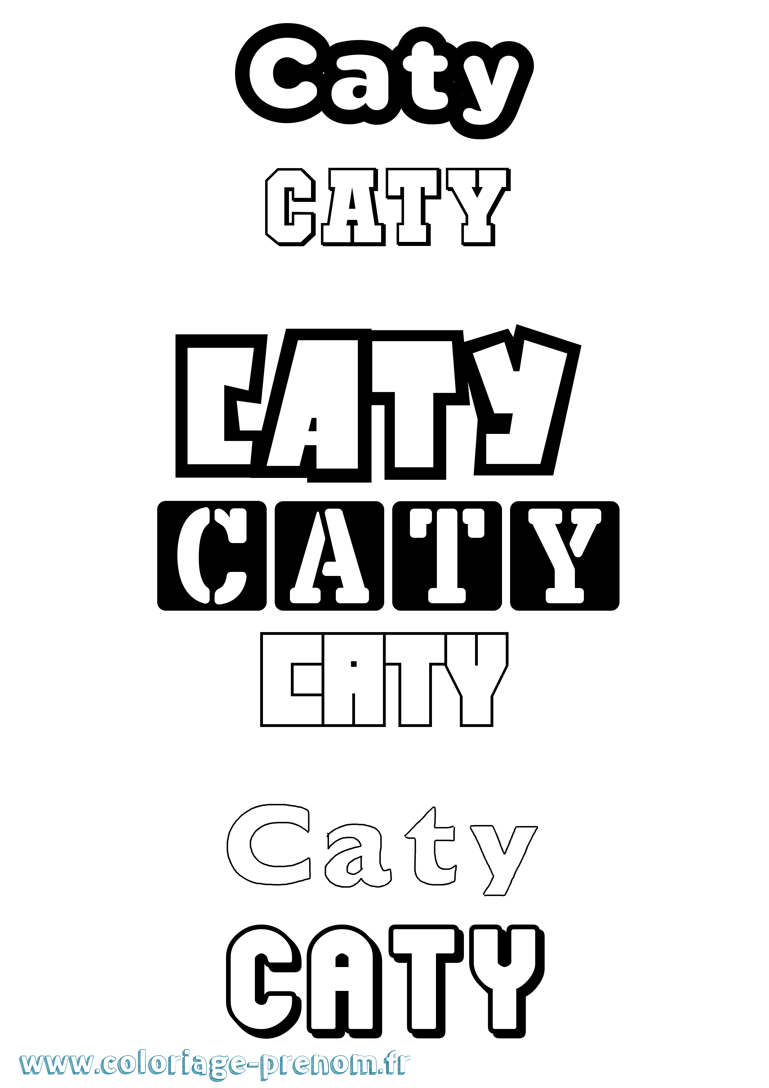 Coloriage Caty Simple Coloriage prénom Caty Simple