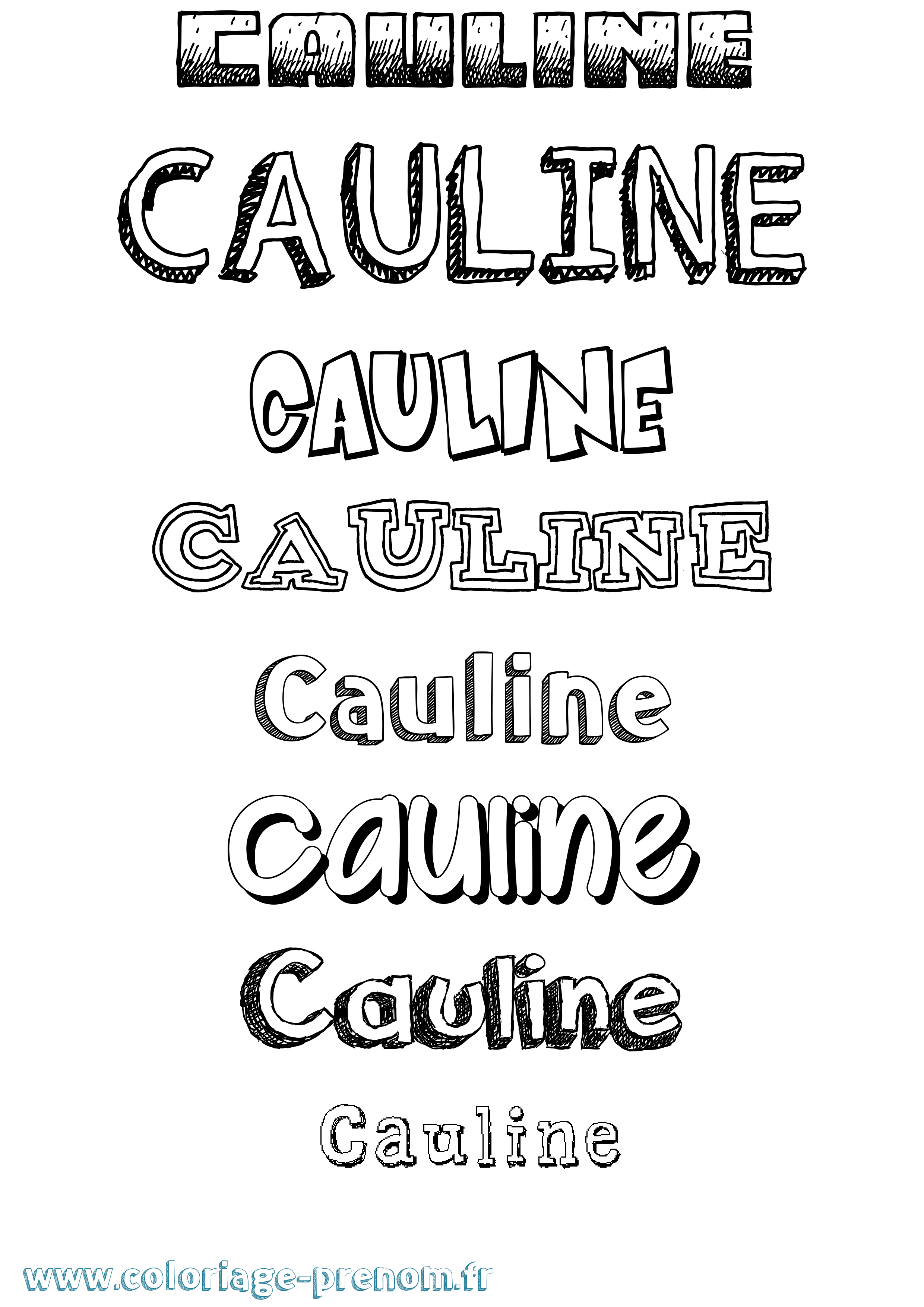 Coloriage Cauline Dessiné Coloriage prénom Cauline Dessiné