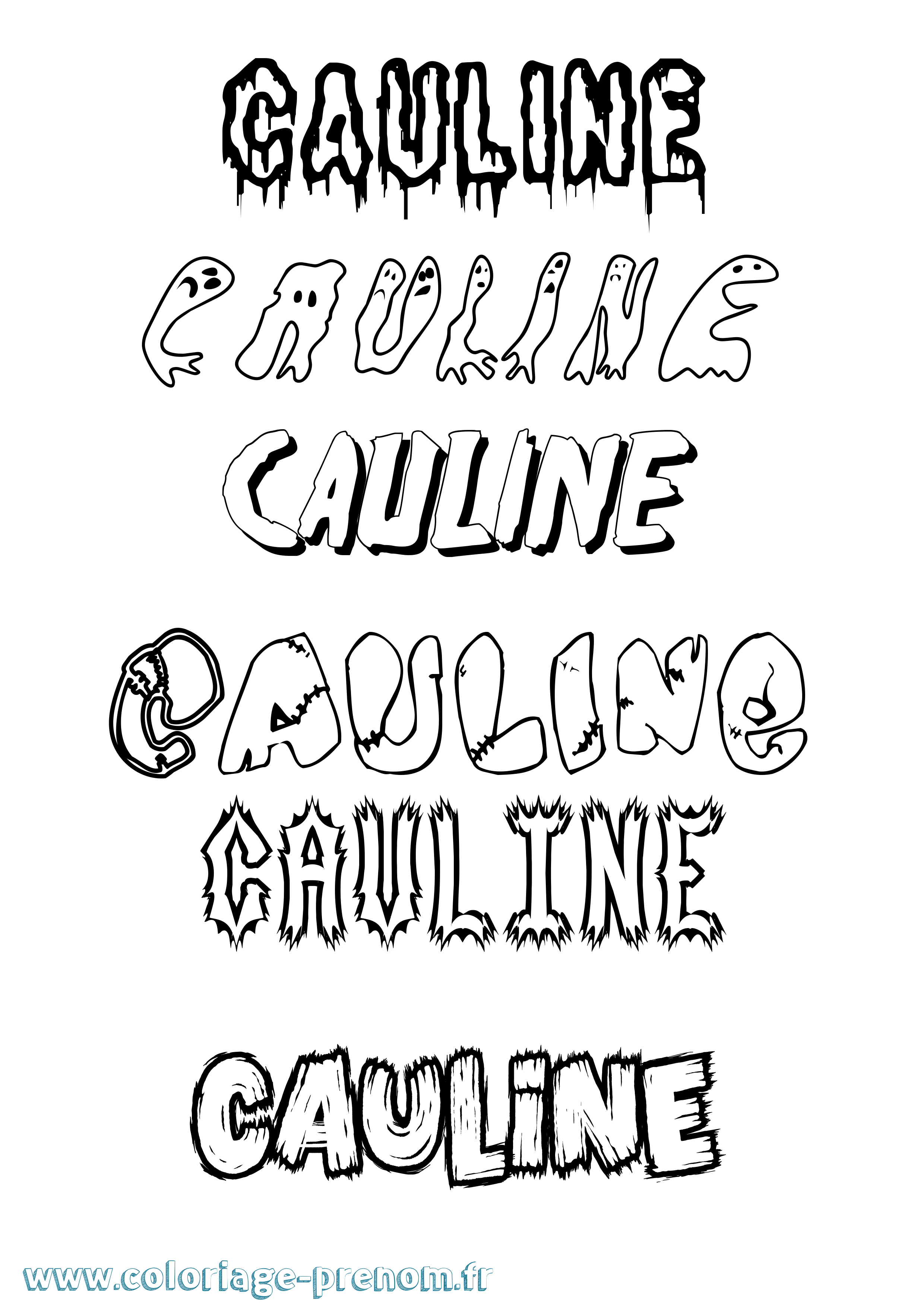 Coloriage Cauline Frisson Coloriage prénom Cauline Frisson