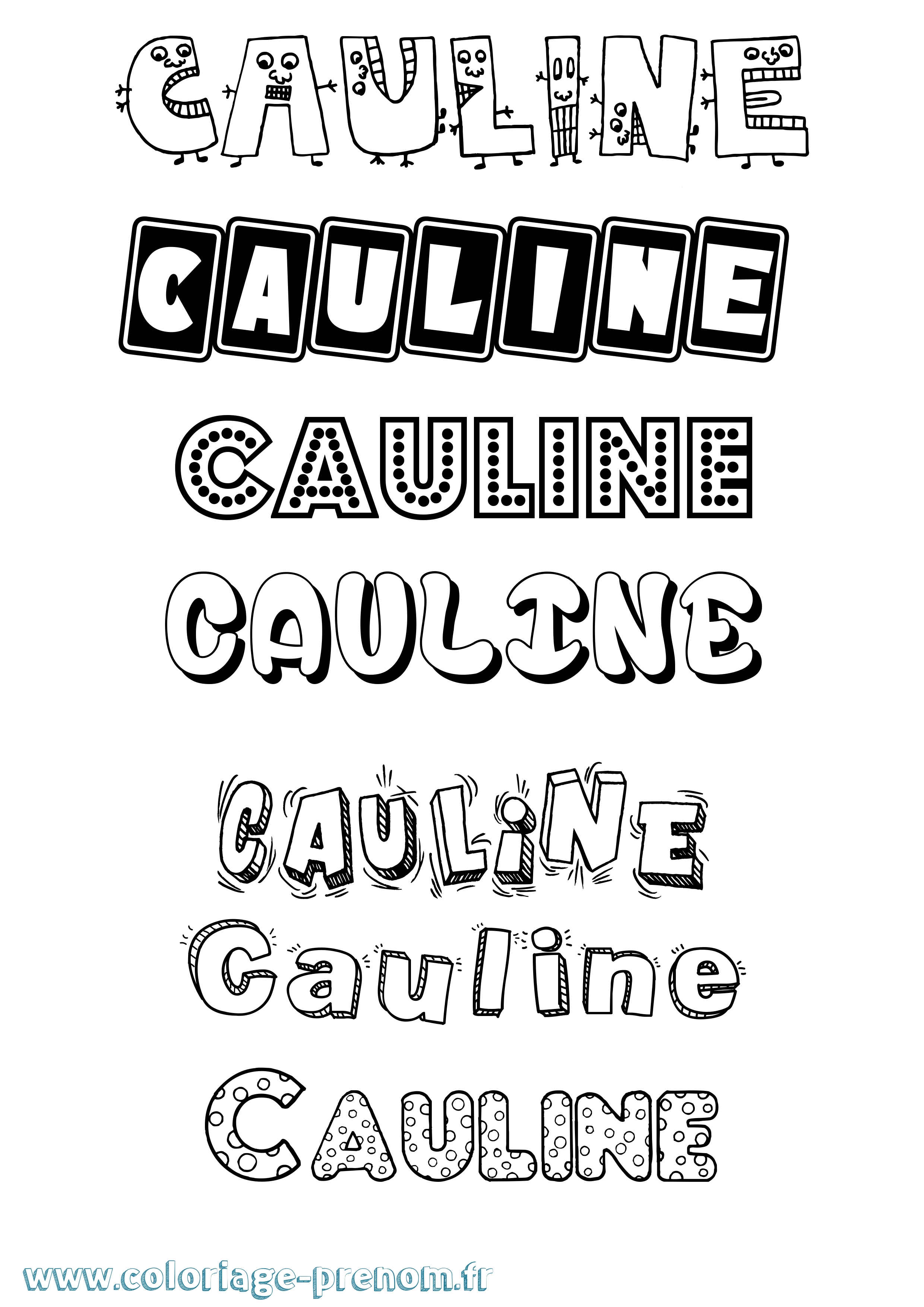 Coloriage Cauline Fun Coloriage prénom Cauline Fun