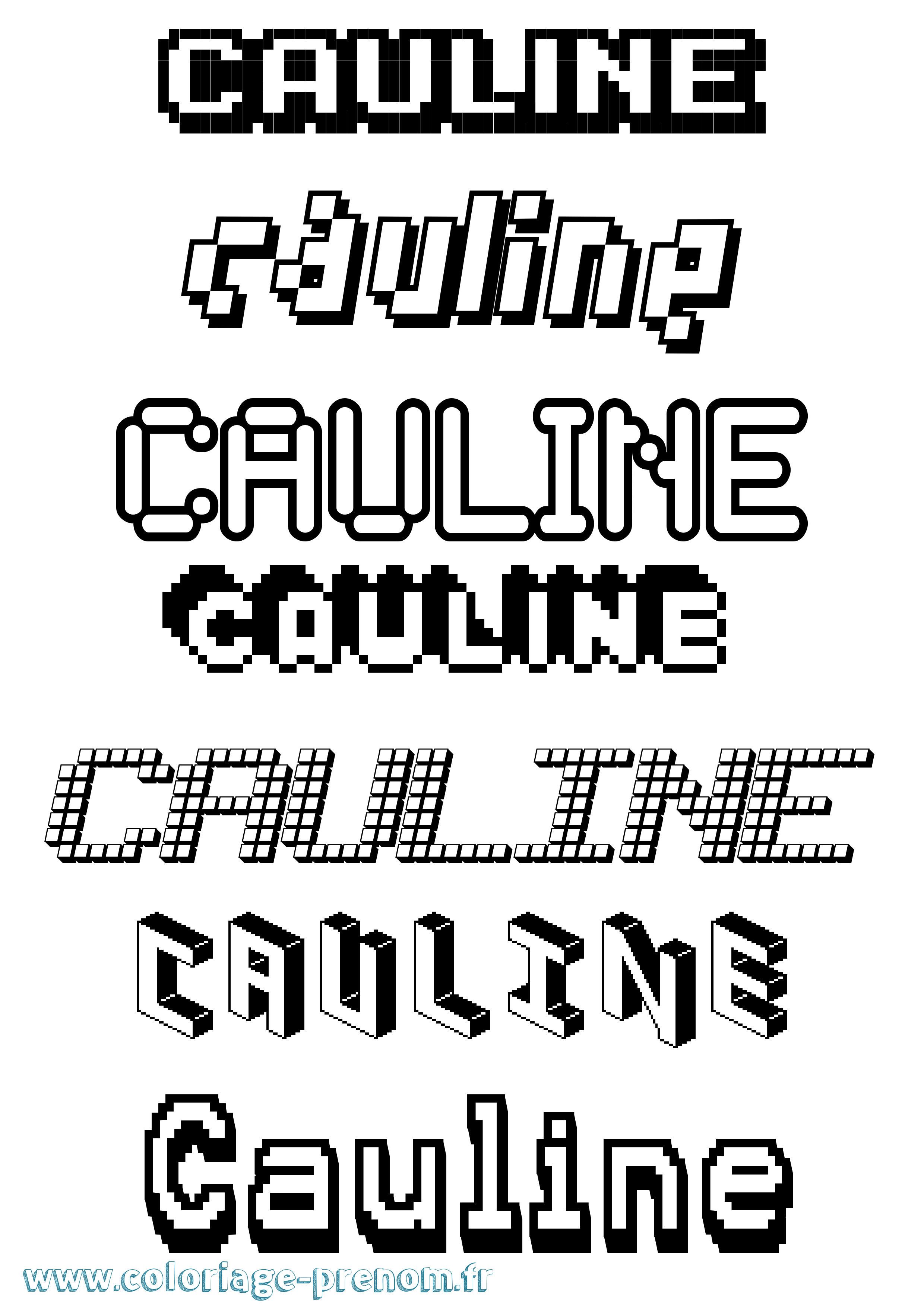 Coloriage Cauline Pixel Coloriage prénom Cauline Pixel