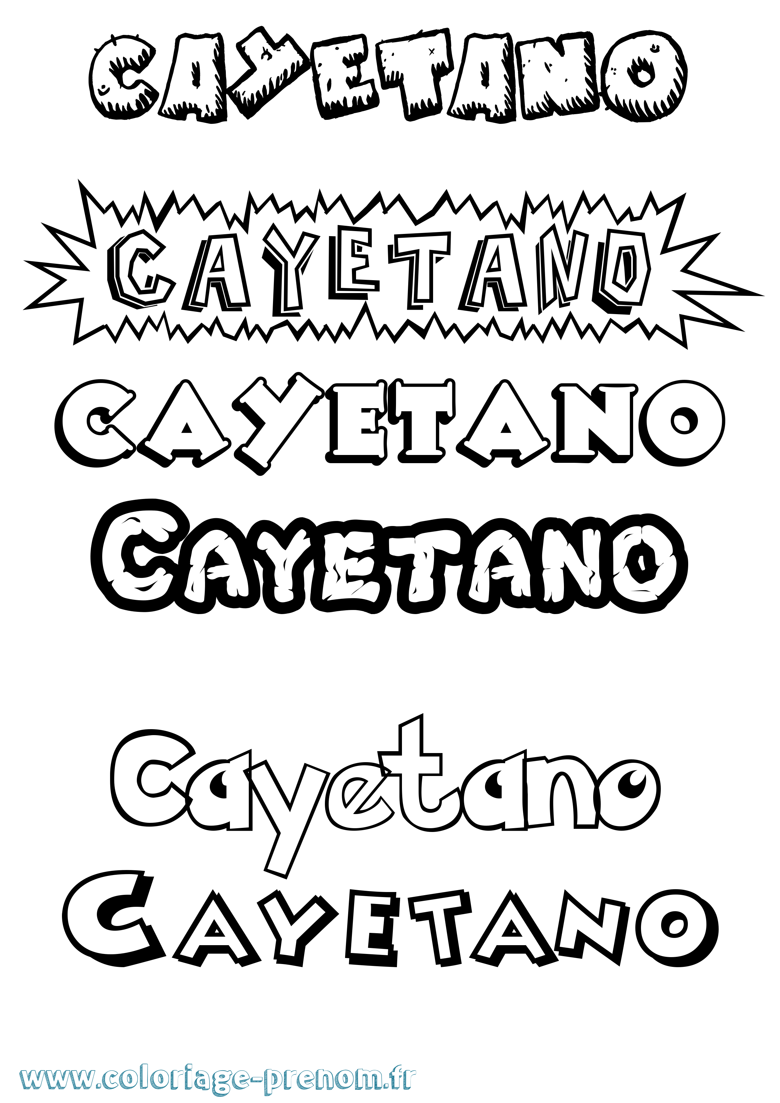 Coloriage Cayetano Dessin Animé Coloriage prénom Cayetano Dessin Animé
