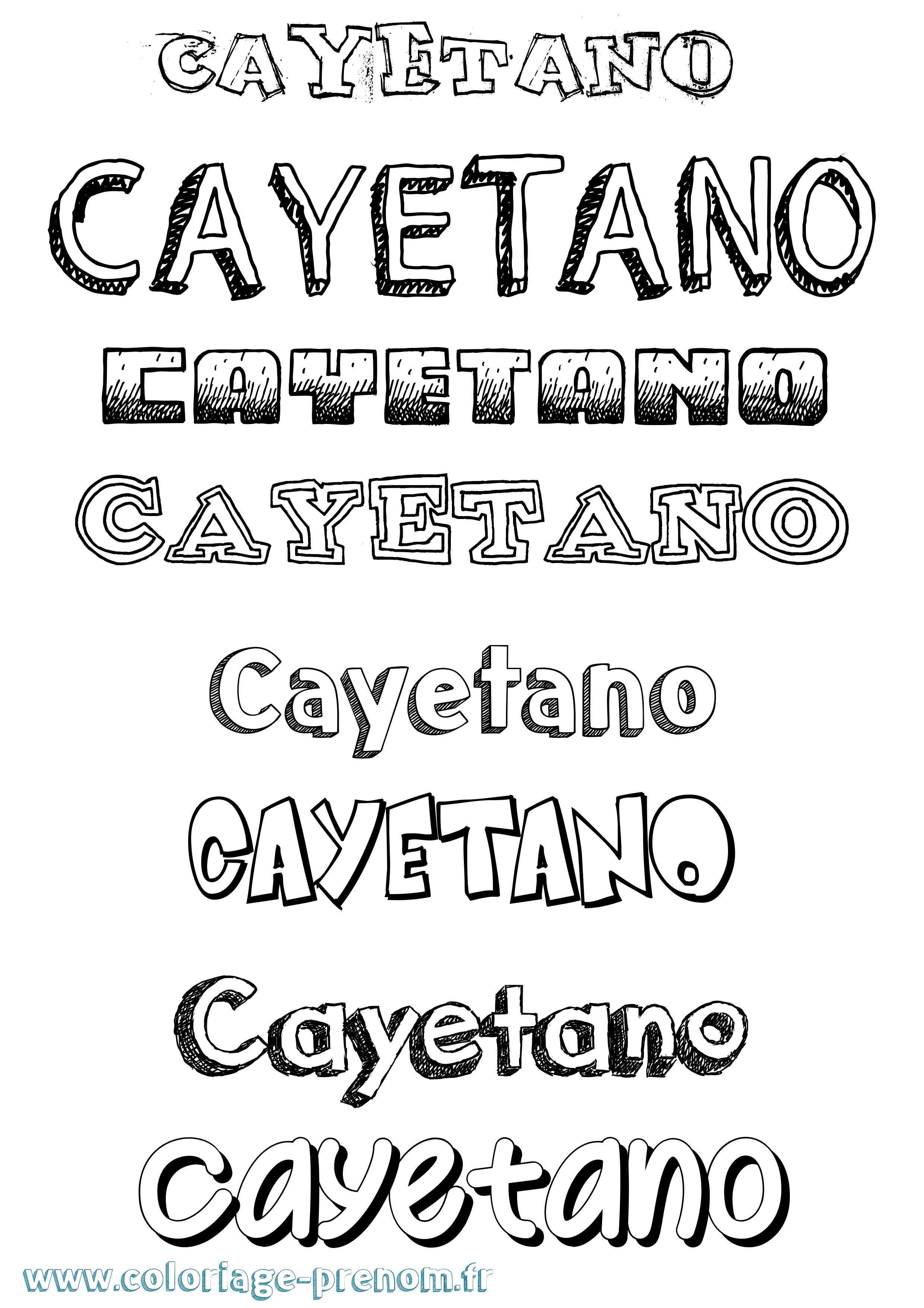 Coloriage Cayetano Dessiné Coloriage prénom Cayetano Dessiné