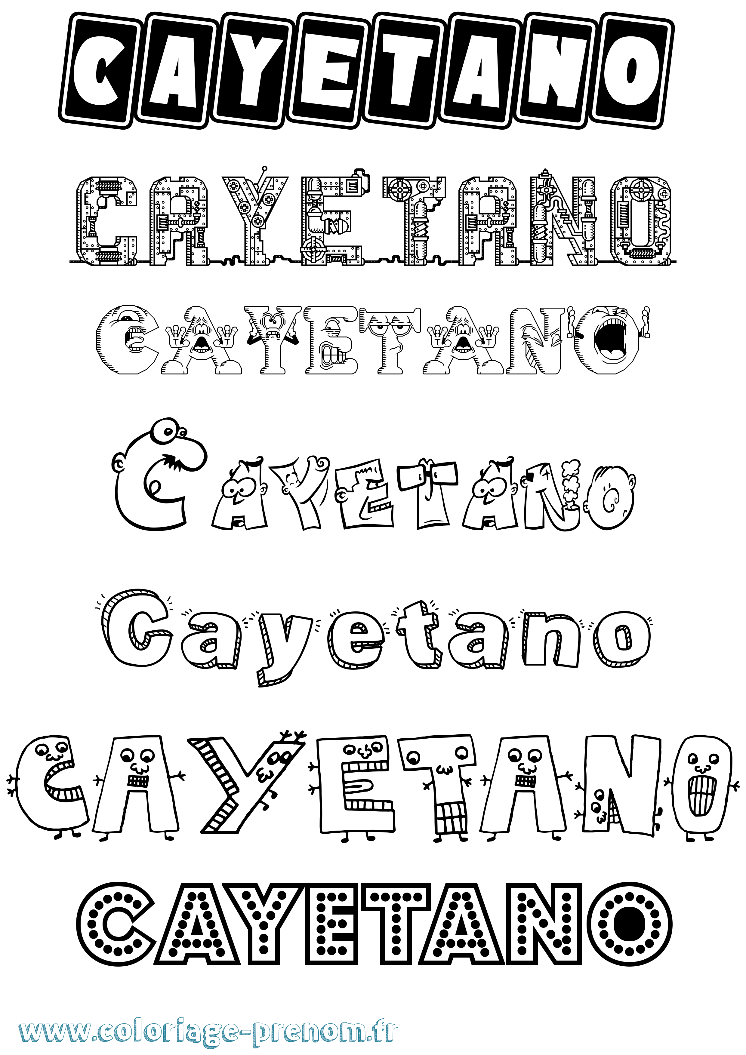 Coloriage Cayetano Fun Coloriage prénom Cayetano Fun