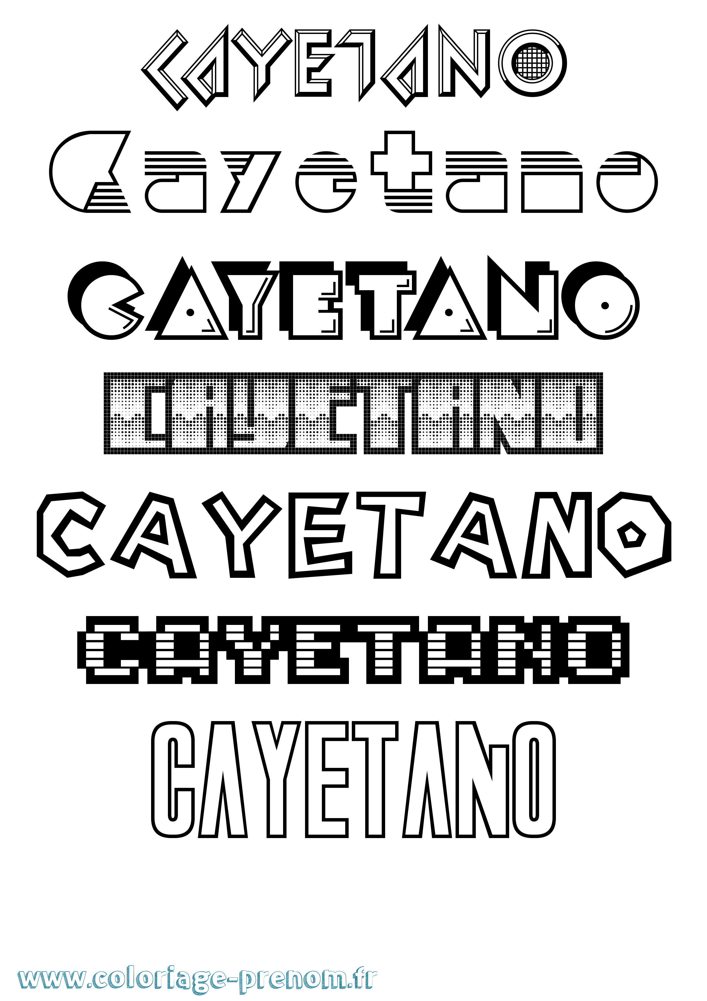Coloriage Cayetano Jeux Vidéos Coloriage prénom Cayetano Jeux Vidéos