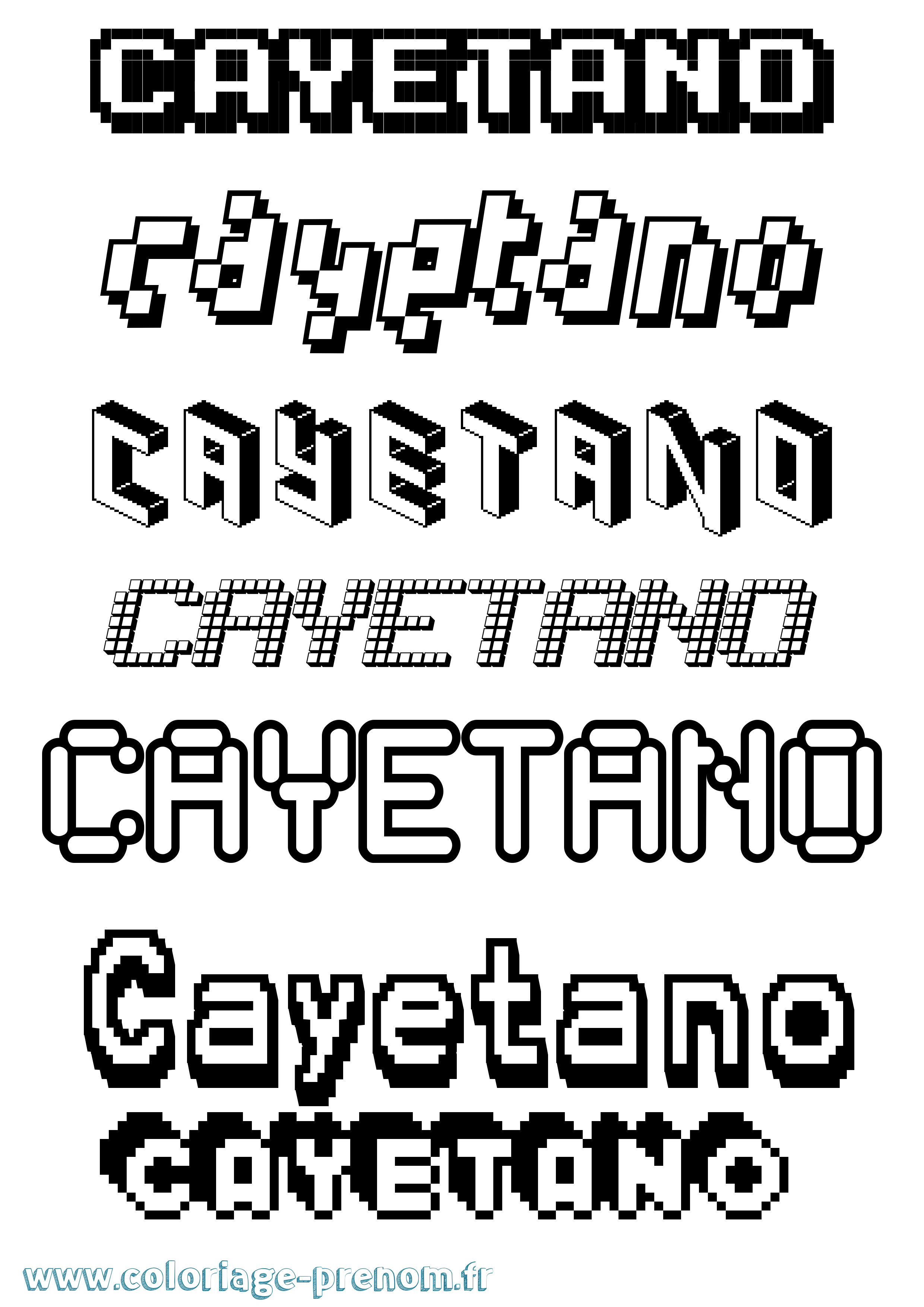 Coloriage Cayetano Pixel Coloriage prénom Cayetano Pixel