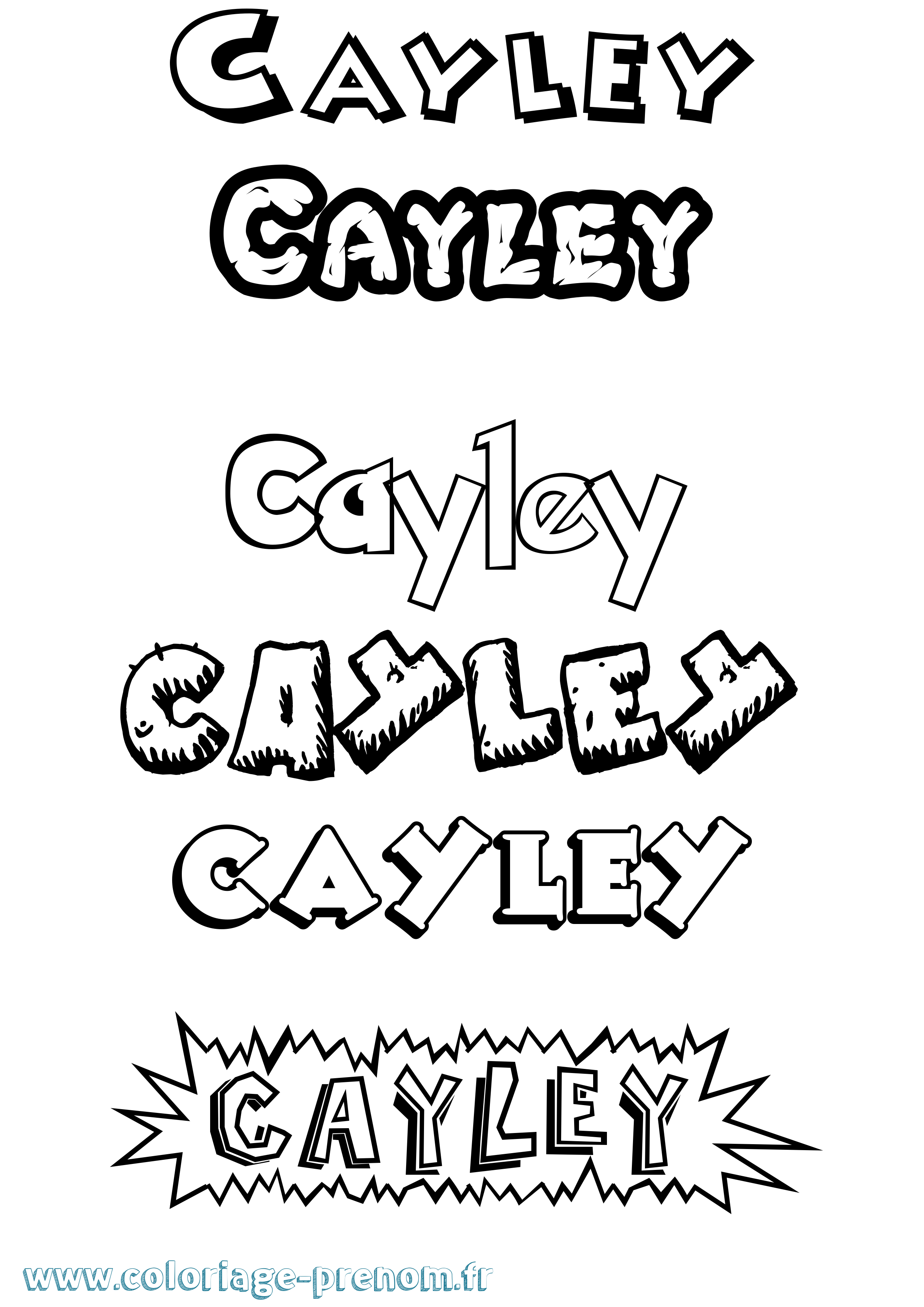 Coloriage Cayley Dessin Animé Coloriage prénom Cayley Dessin Animé