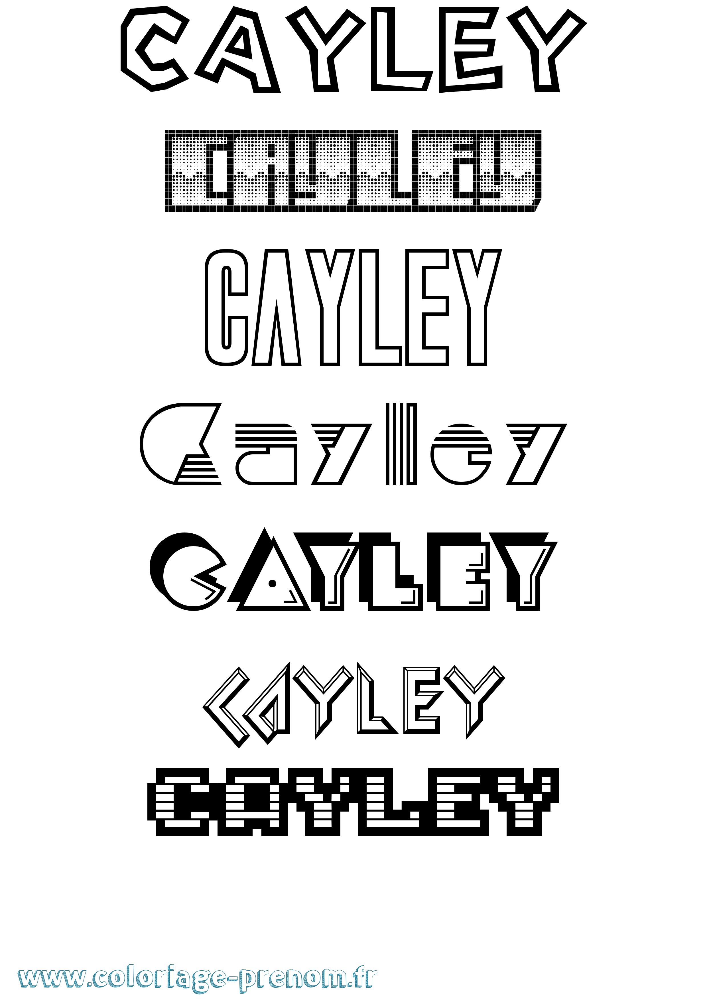 Coloriage Cayley Jeux Vidéos Coloriage prénom Cayley Jeux Vidéos