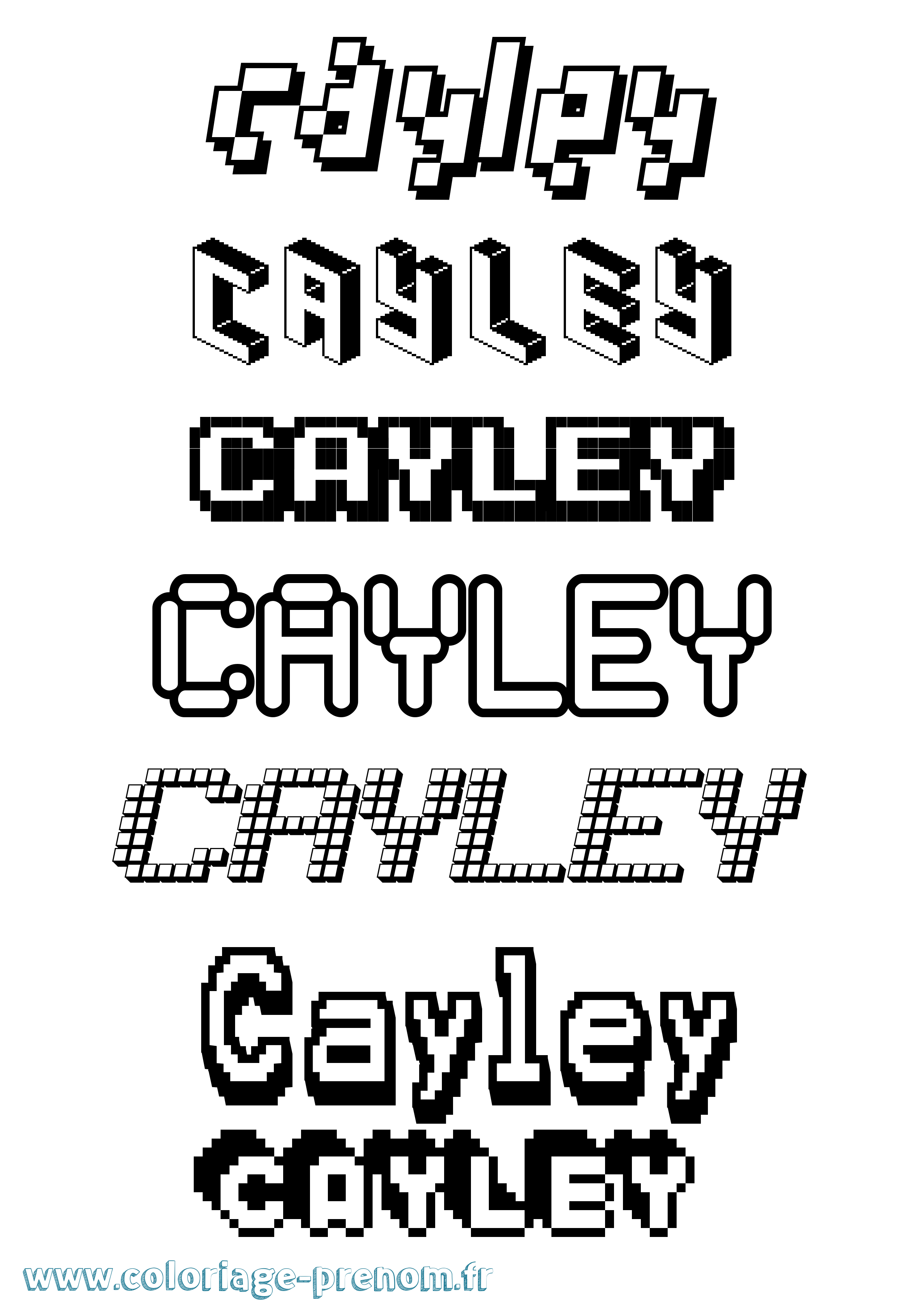 Coloriage Cayley Pixel Coloriage prénom Cayley Pixel