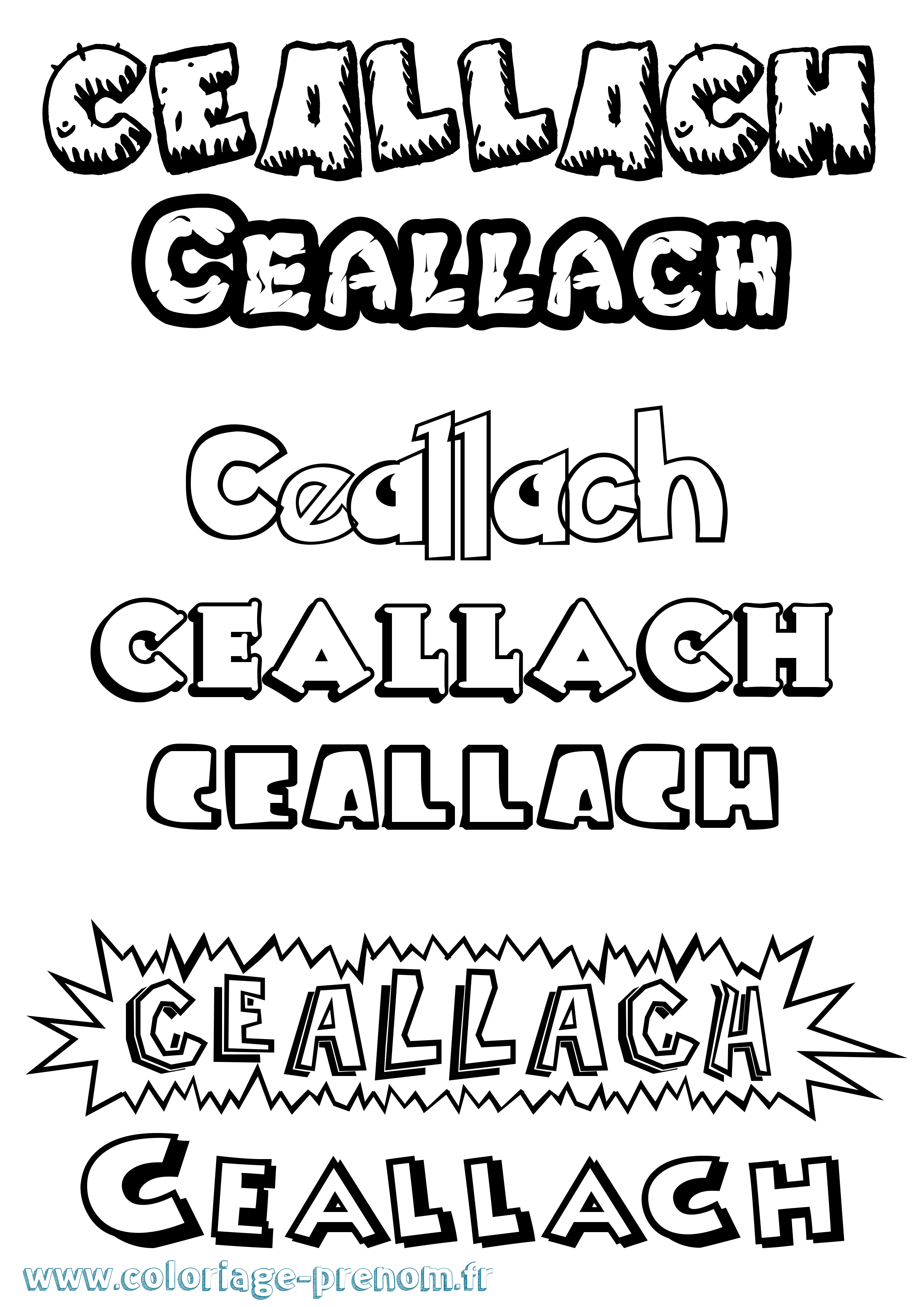 Coloriage Ceallach Dessin Animé Coloriage prénom Ceallach Dessin Animé