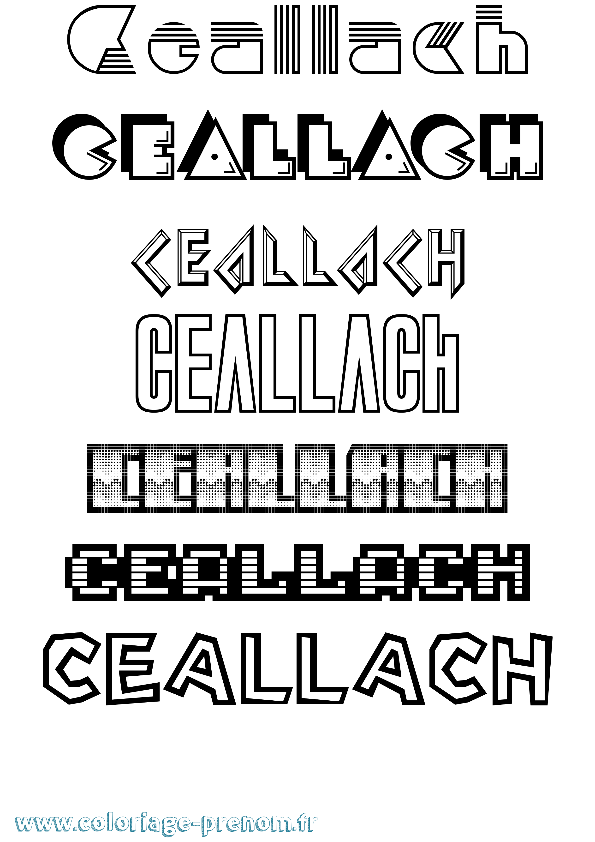 Coloriage Ceallach Jeux Vidéos Coloriage prénom Ceallach Jeux Vidéos