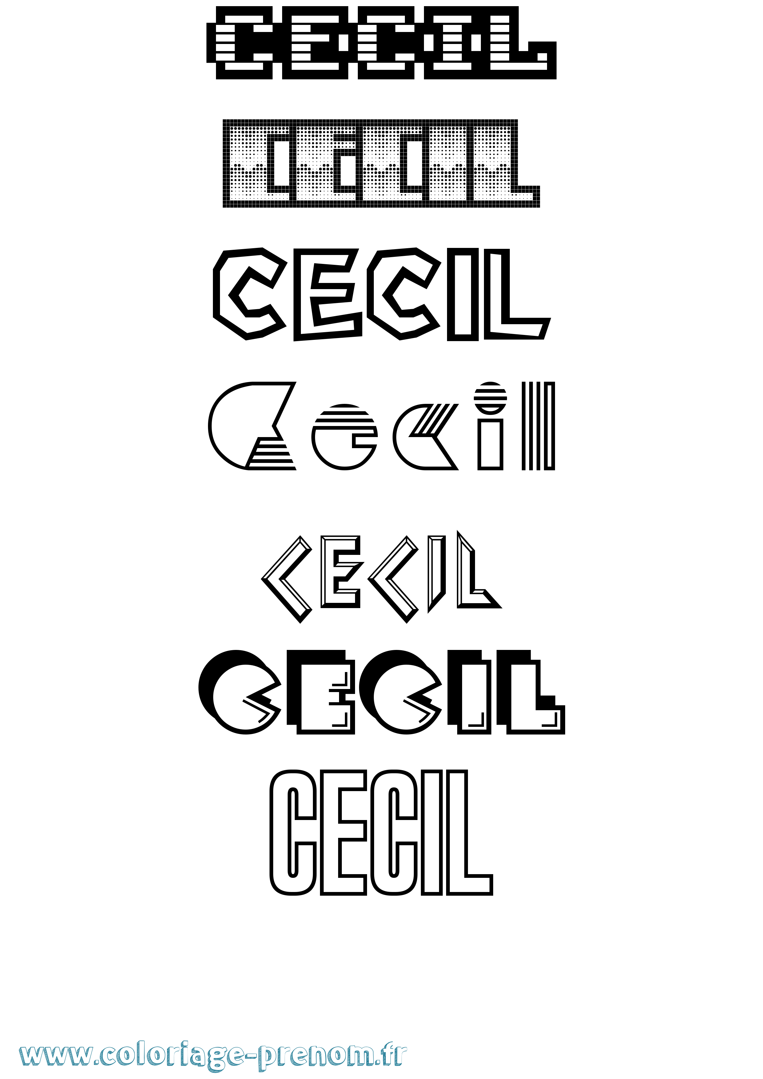 Coloriage Cecil Jeux Vidéos Coloriage prénom Cecil Jeux Vidéos
