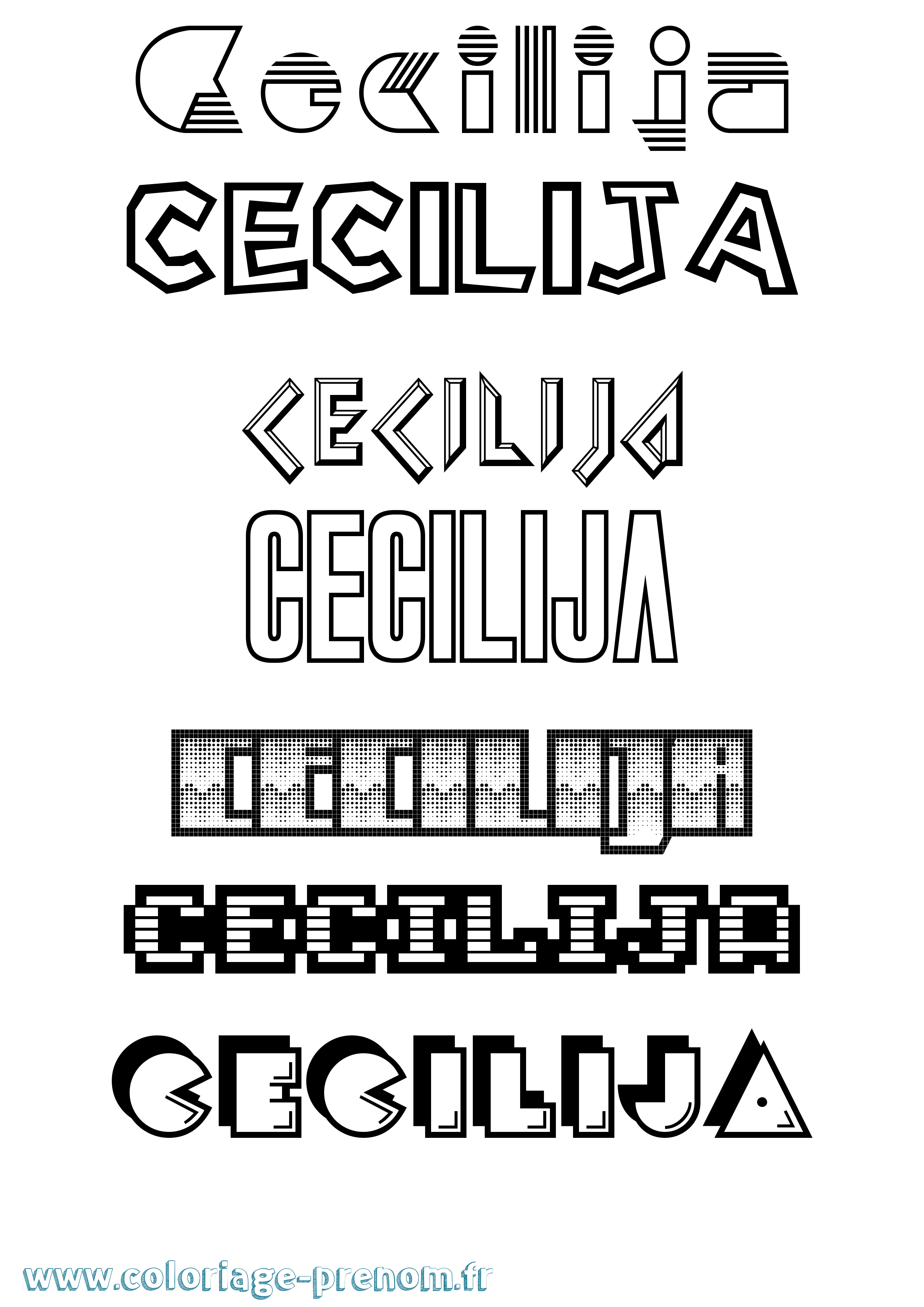 Coloriage Cecilija Jeux Vidéos Coloriage prénom Cecilija Jeux Vidéos