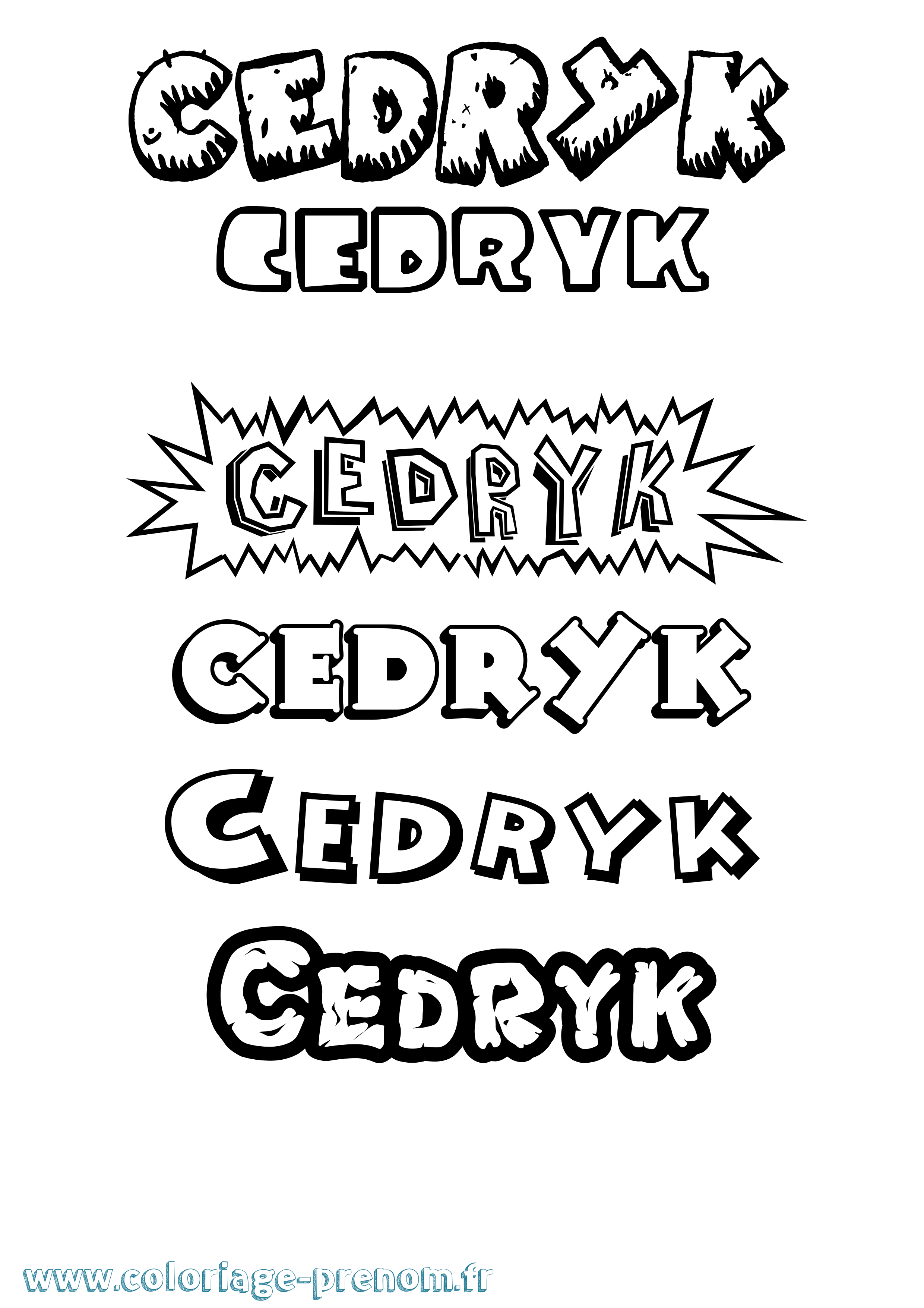 Coloriage Cedryk Dessin Animé Coloriage prénom Cedryk Dessin Animé