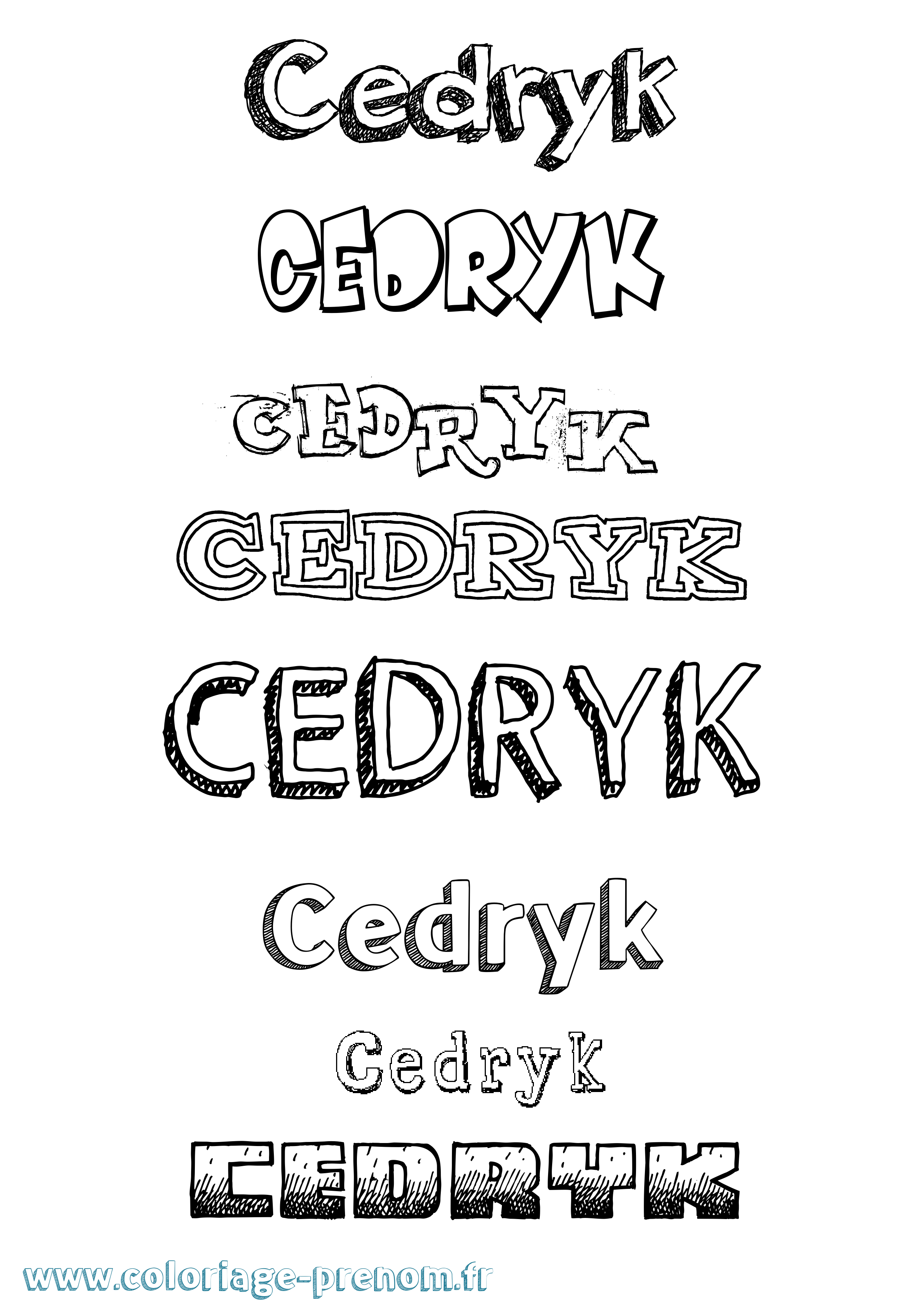Coloriage Cedryk Dessiné Coloriage prénom Cedryk Dessiné