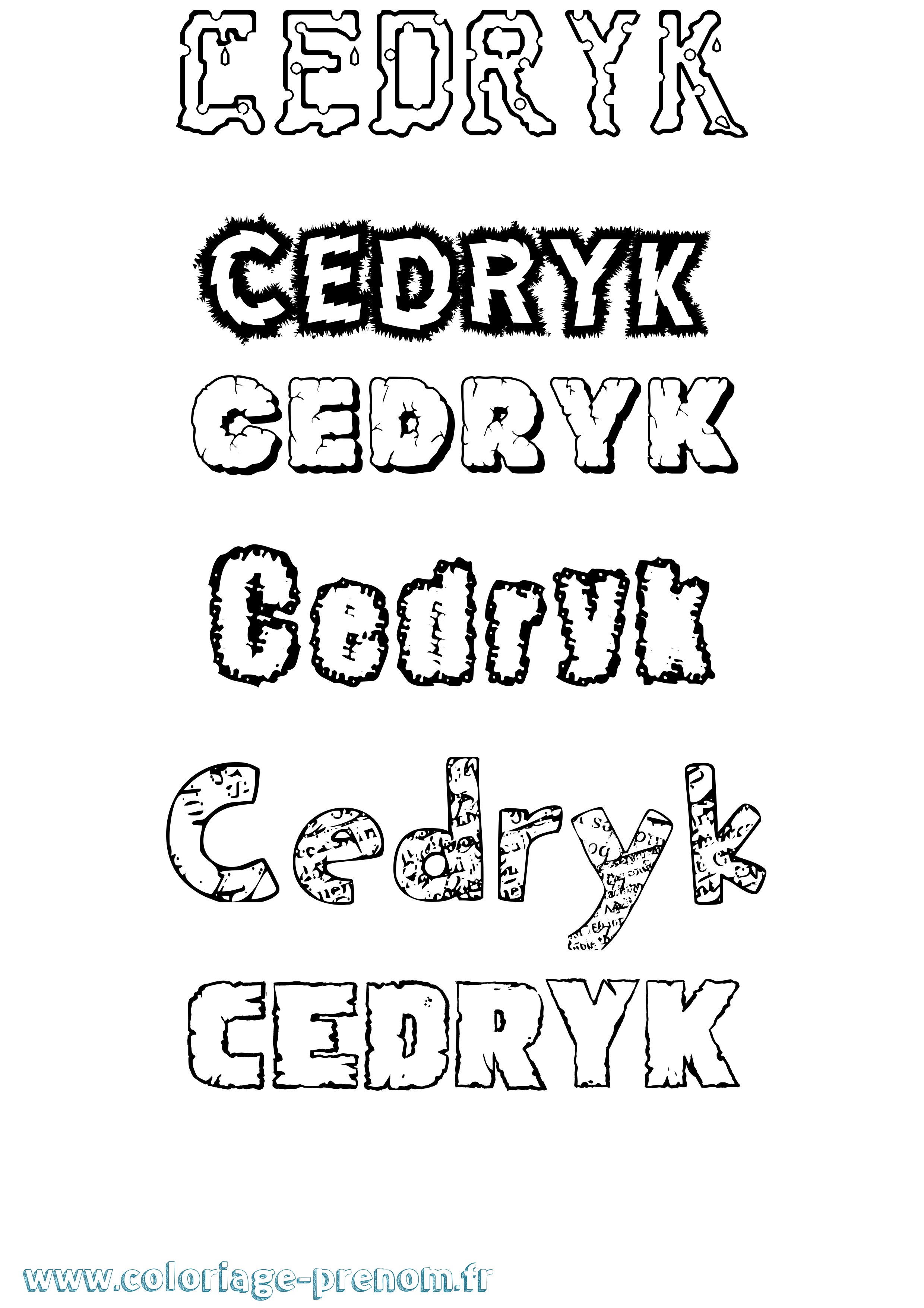 Coloriage Cedryk Destructuré Coloriage prénom Cedryk Destructuré