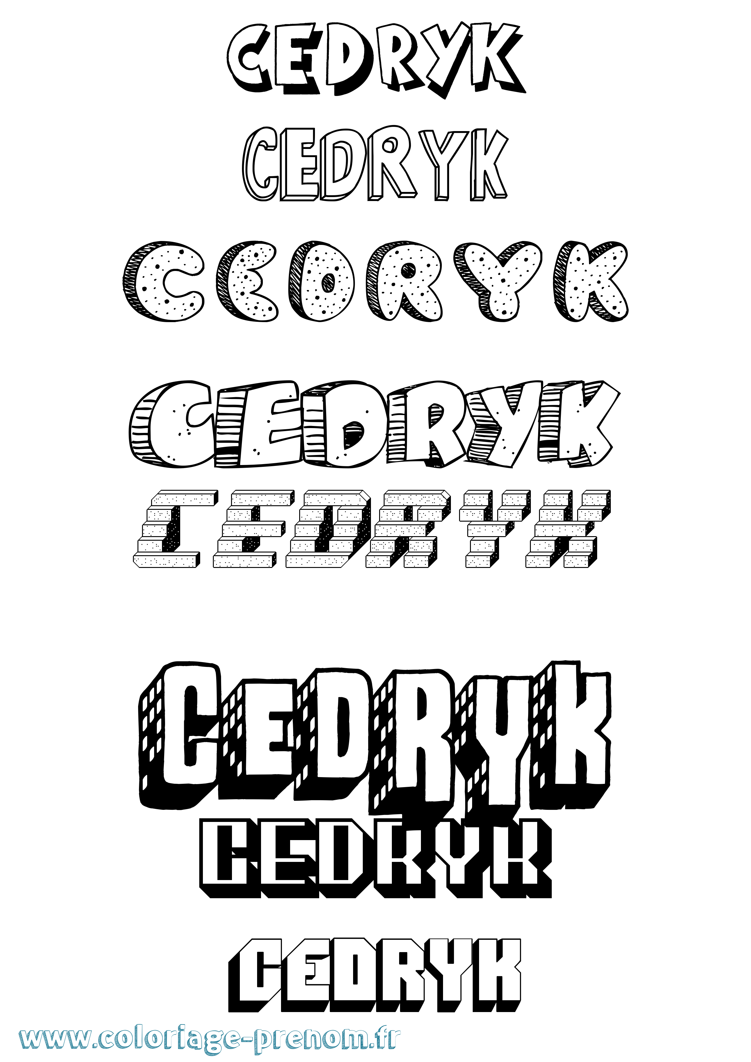 Coloriage Cedryk Effet 3D Coloriage prénom Cedryk Effet 3D
