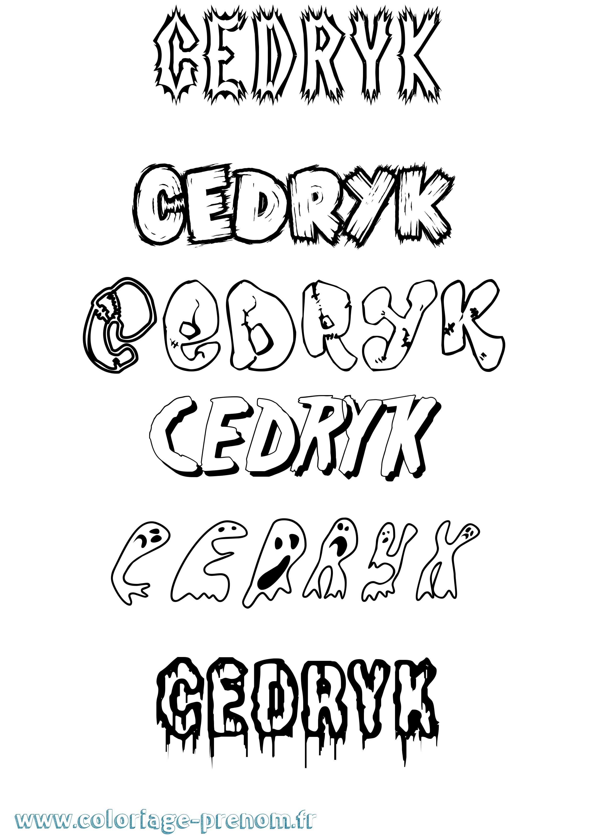 Coloriage Cedryk Frisson Coloriage prénom Cedryk Frisson