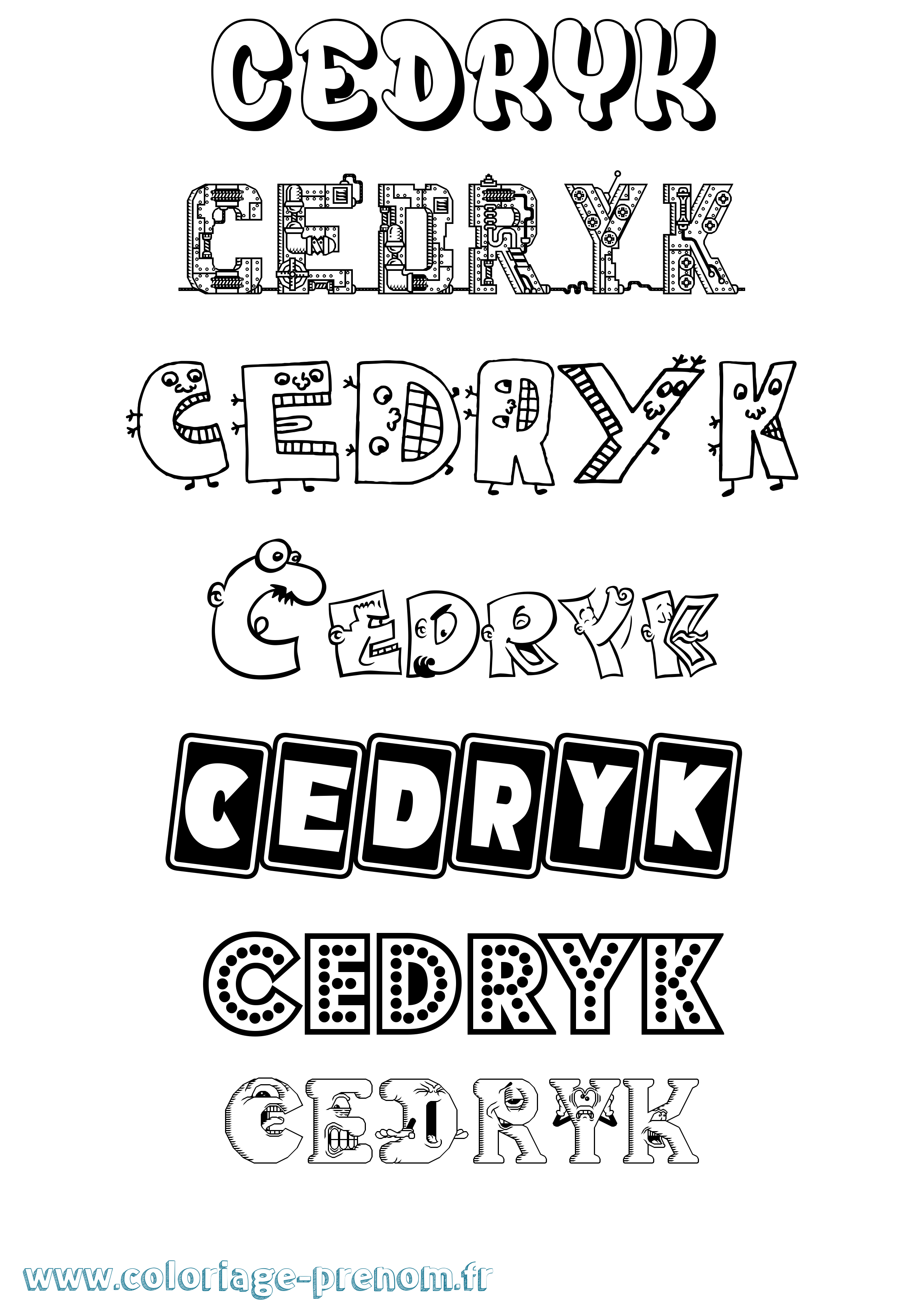 Coloriage Cedryk Fun Coloriage prénom Cedryk Fun