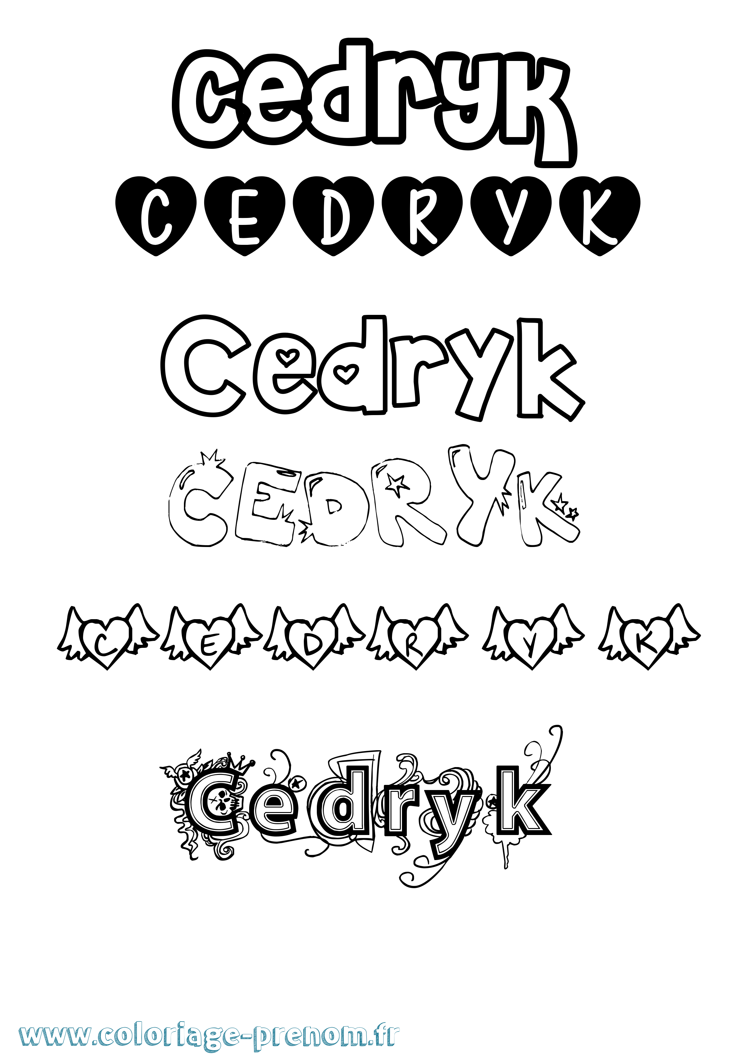 Coloriage Cedryk Girly Coloriage prénom Cedryk Girly