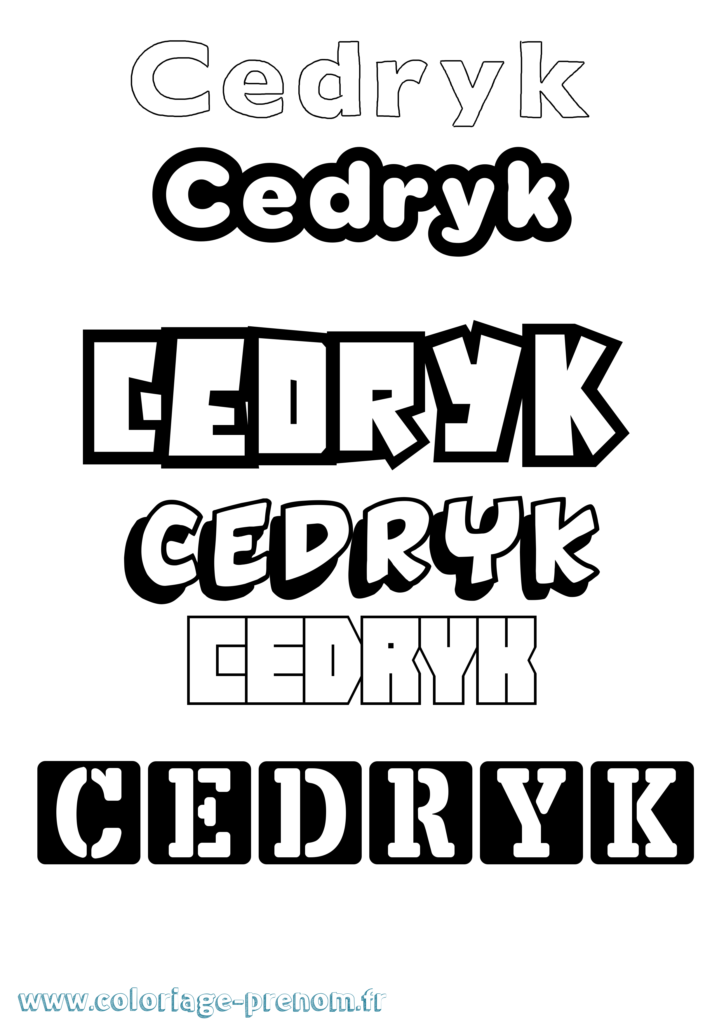 Coloriage Cedryk Simple Coloriage prénom Cedryk Simple
