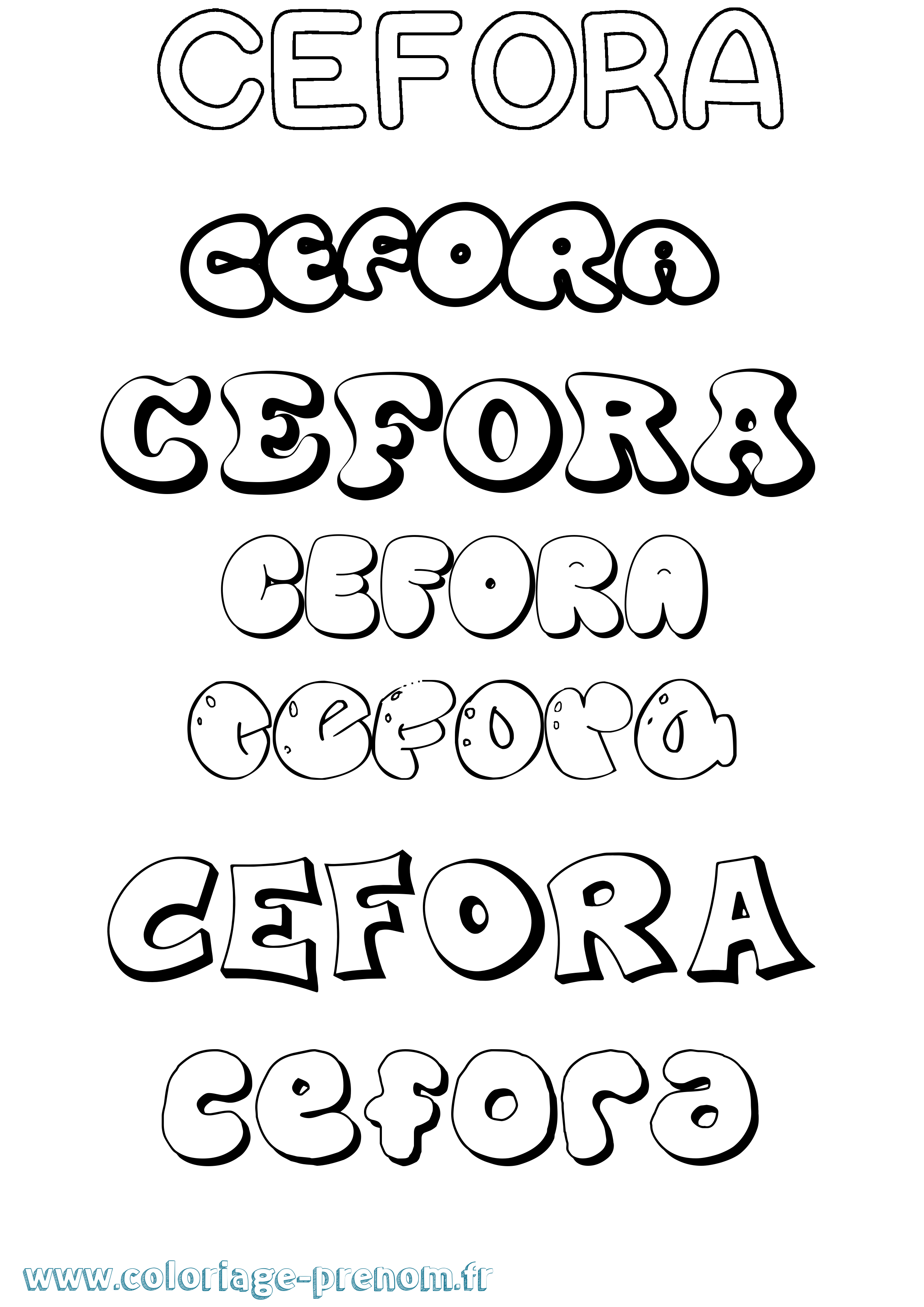 Coloriage Cefora Bubble Coloriage prénom Cefora Bubble