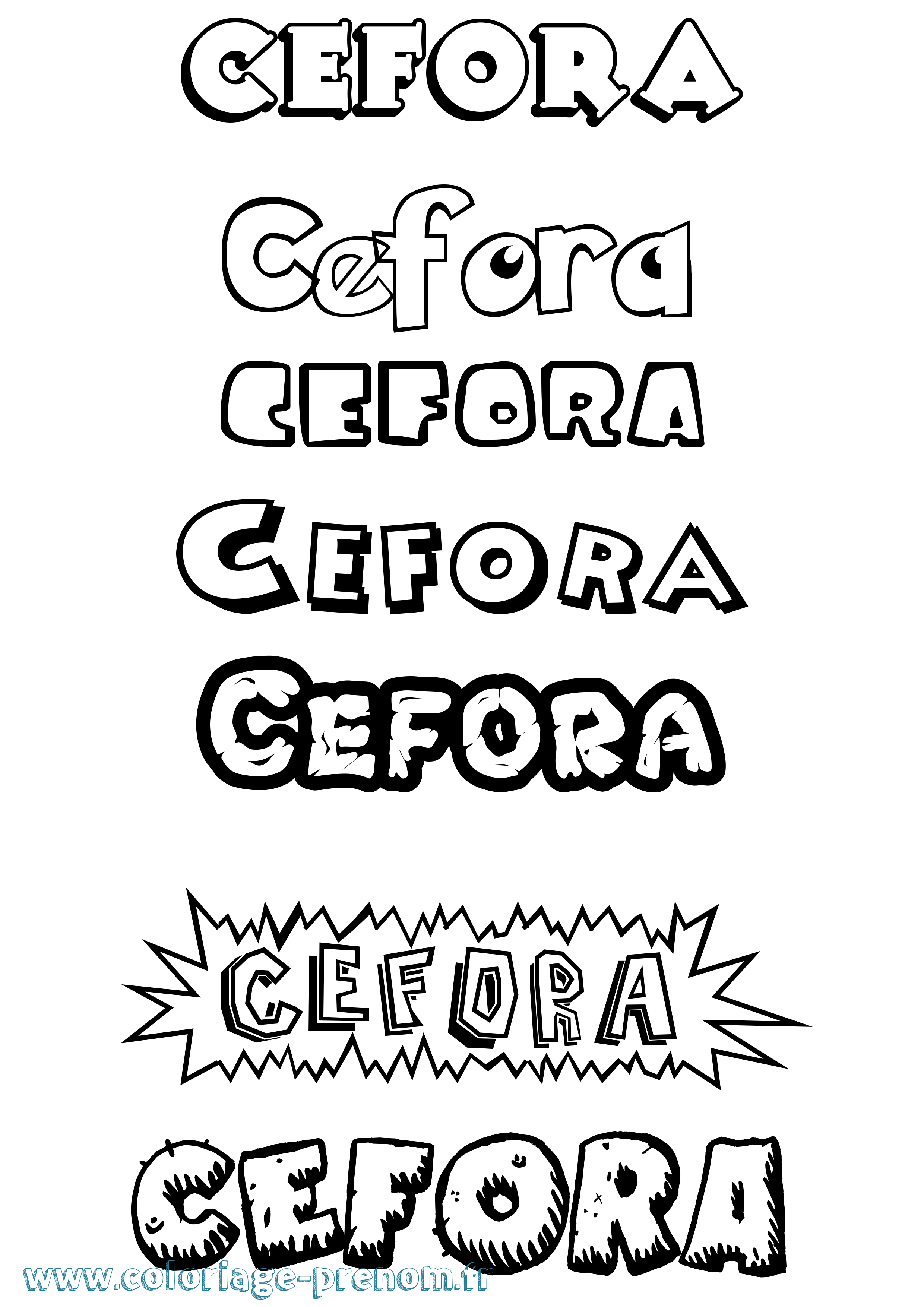 Coloriage Cefora Dessin Animé Coloriage prénom Cefora Dessin Animé