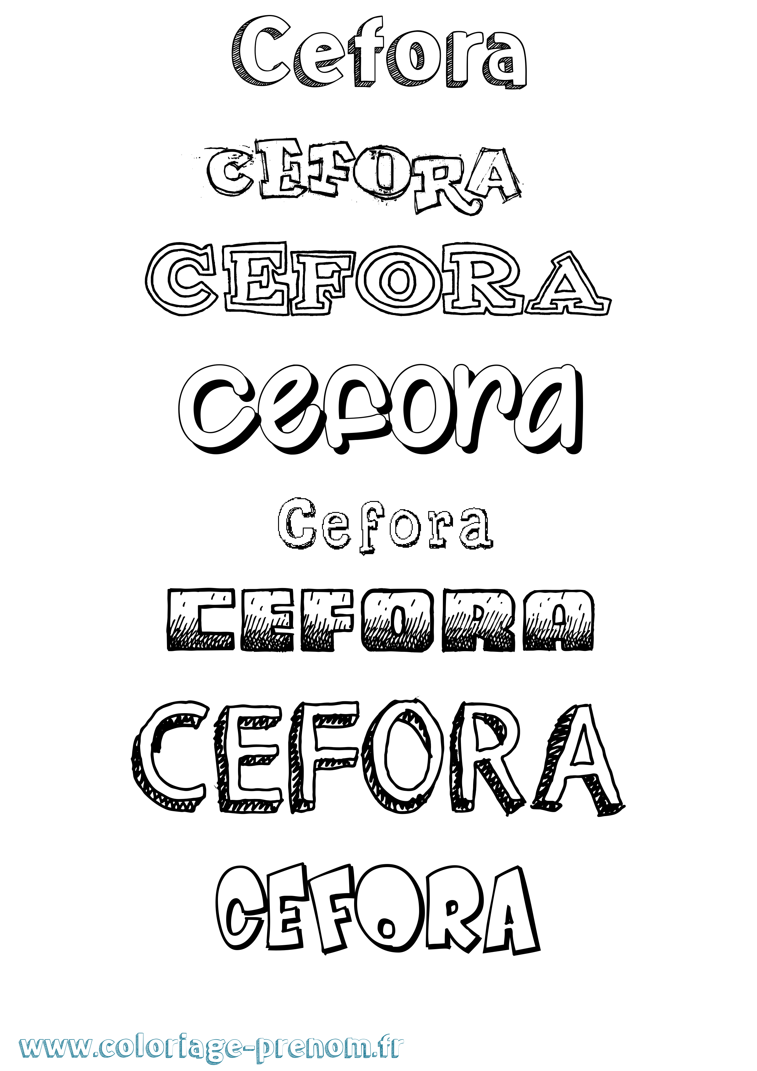 Coloriage Cefora Dessiné Coloriage prénom Cefora Dessiné