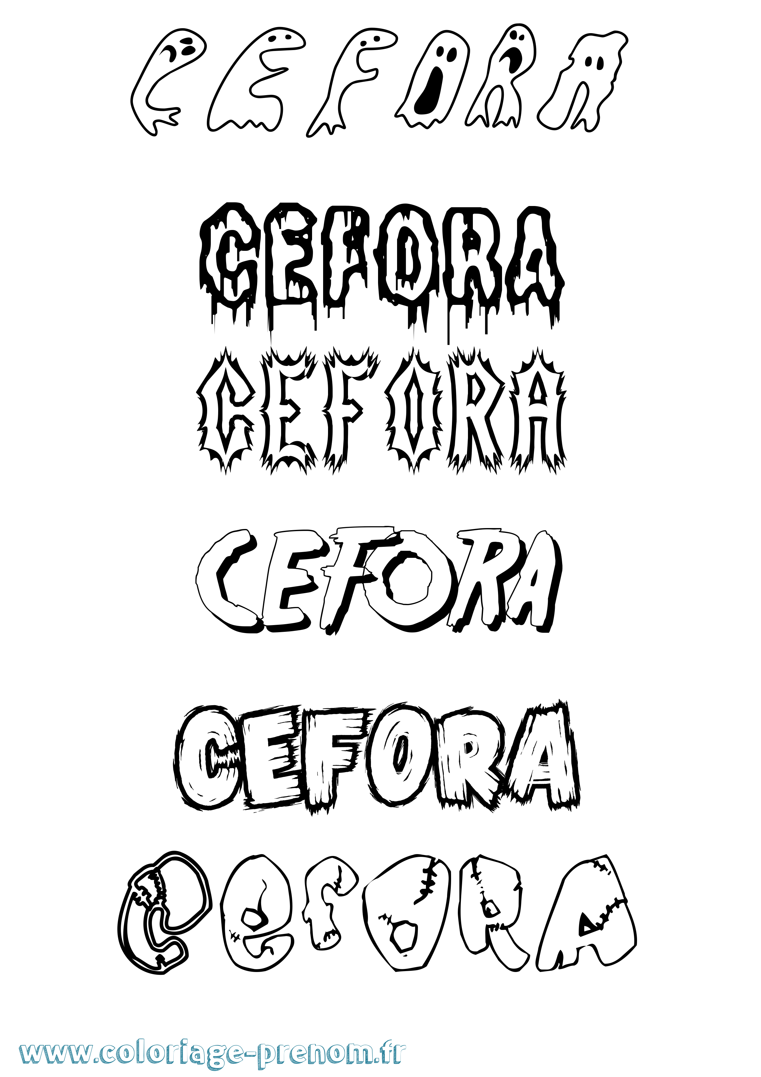 Coloriage Cefora Frisson Coloriage prénom Cefora Frisson