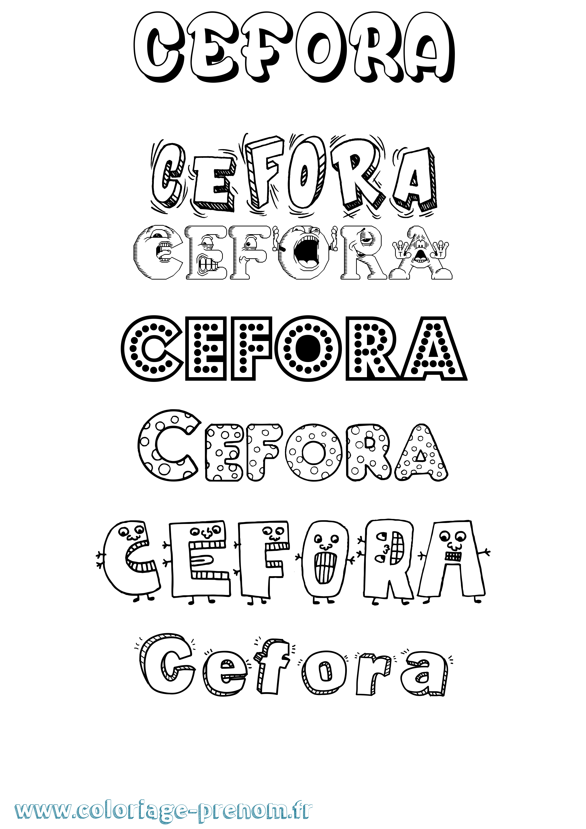 Coloriage Cefora Fun Coloriage prénom Cefora Fun