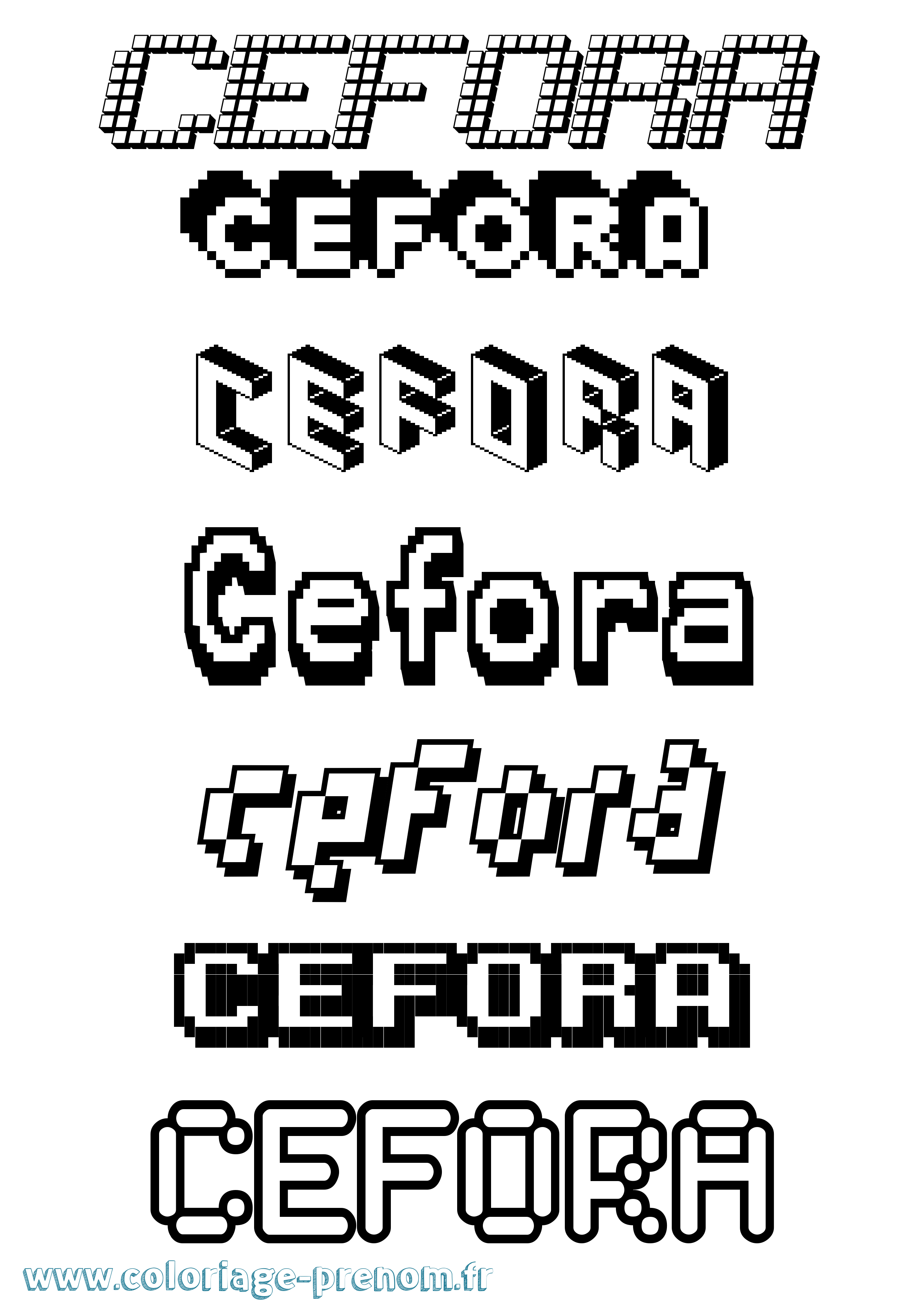 Coloriage Cefora Pixel Coloriage prénom Cefora Pixel