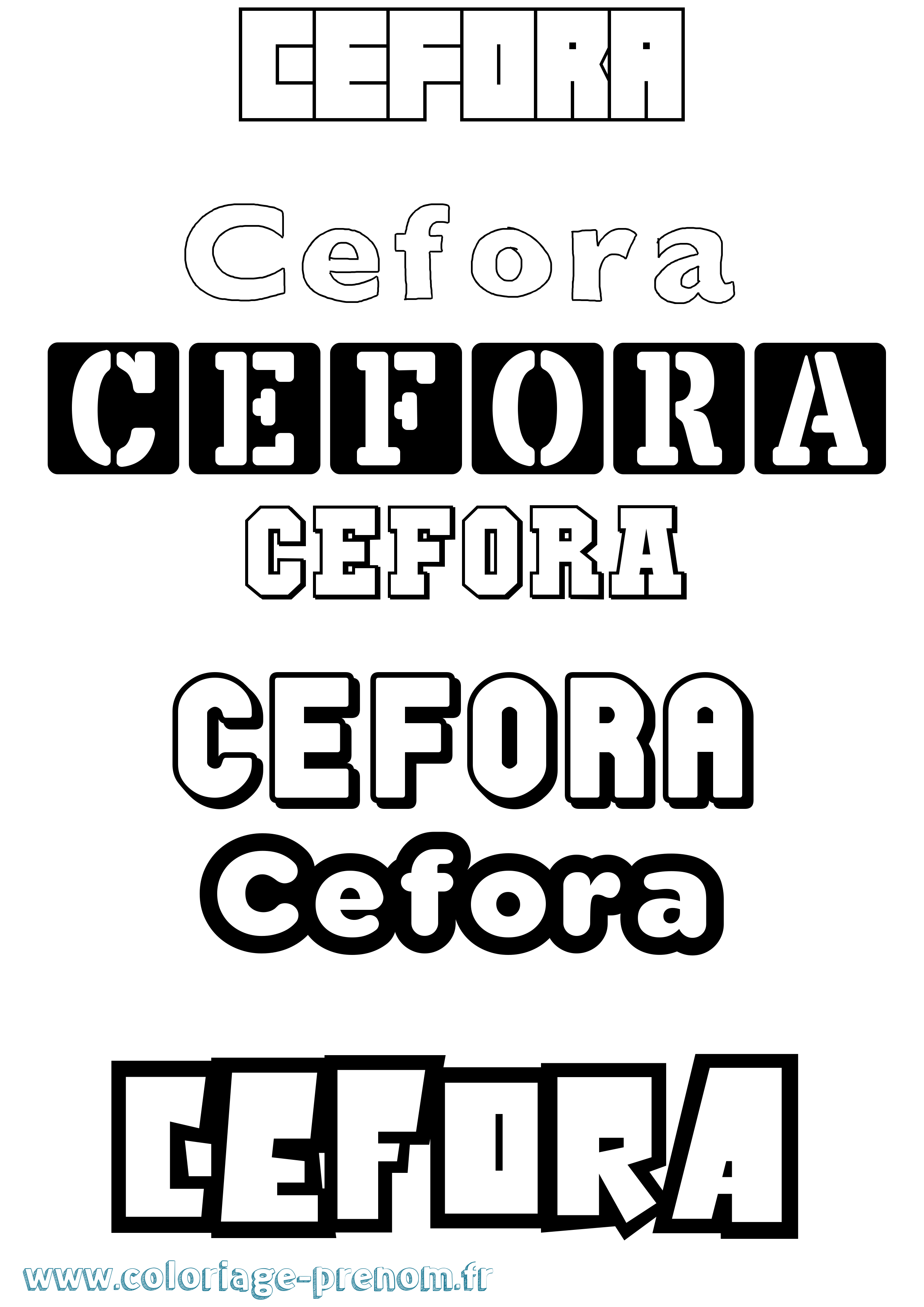 Coloriage Cefora Simple Coloriage prénom Cefora Simple