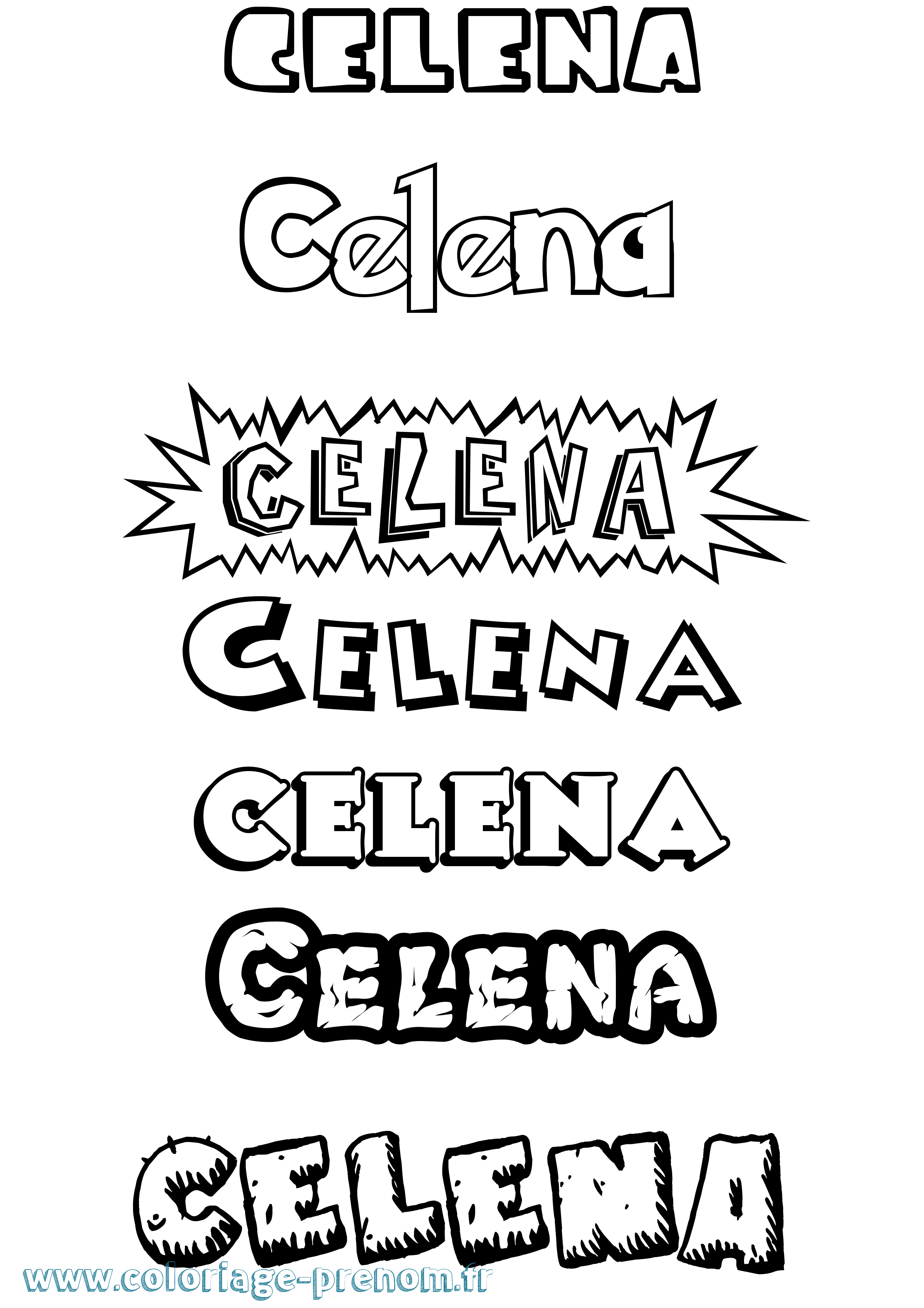 Coloriage Celena Dessin Animé Coloriage prénom Celena Dessin Animé